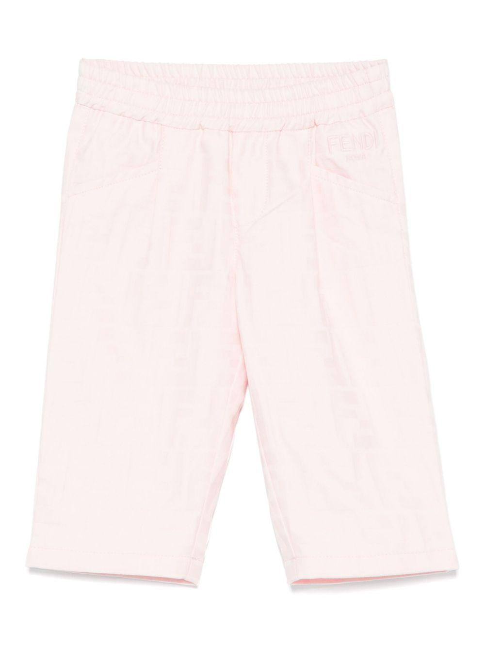 Pantaloni per neonata Fendi Kids rosa con elastico in vita BFF168 AS64 F1QYC FENDI KIDS