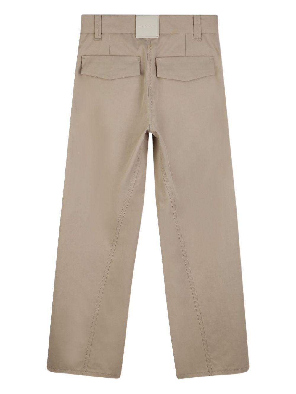 Pantaloni per bambino Lanvin Enfant beige con dettaglio logo N30375 209 LANVIN KIDS