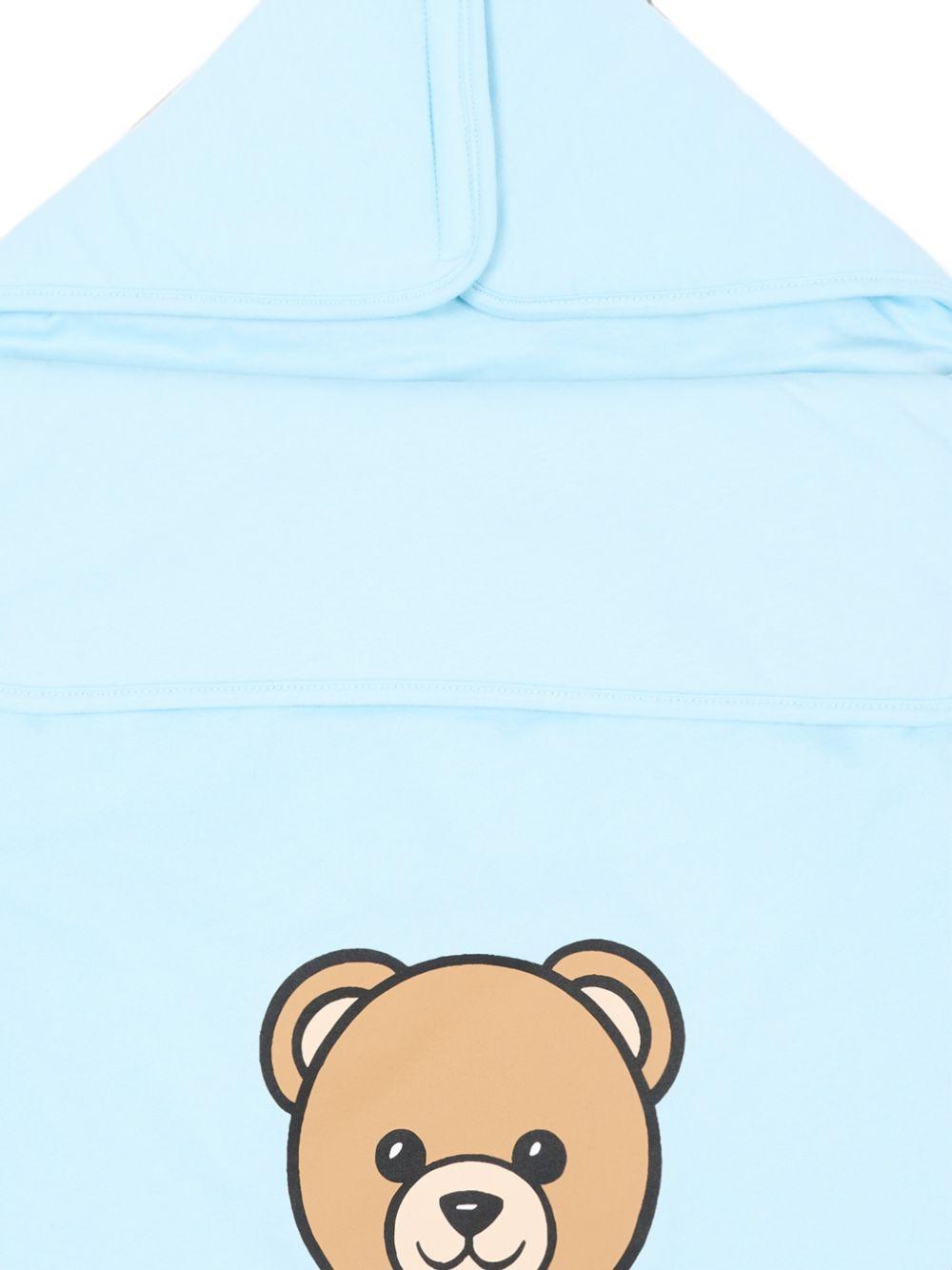 Sacco nanna per neonato Moschino Kids azzurro con motivo Teddy Bear MUE00WLCA40 40304 MOSCHINO KIDS