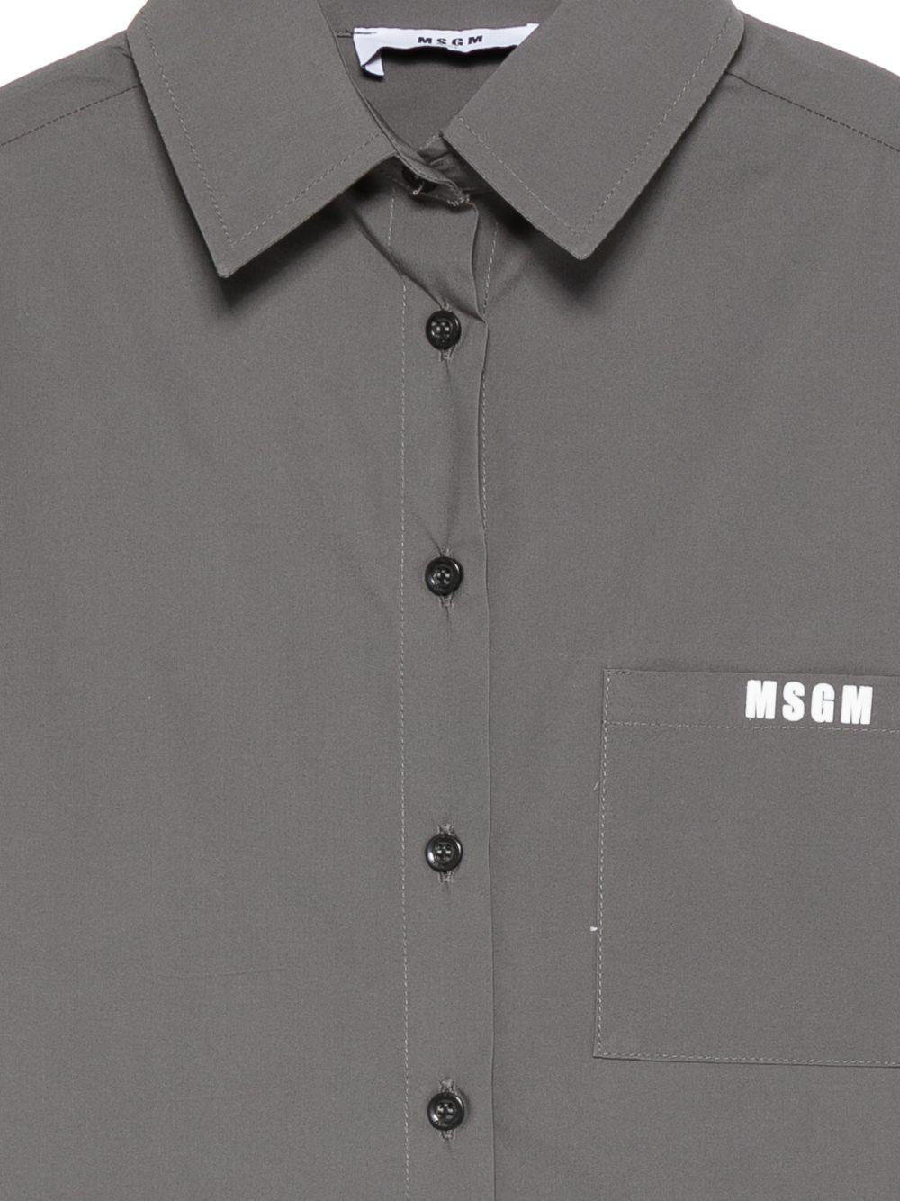 Camicia per bambina MSGM Kids grigia con logo sul davanti S6MSJGSI163 103 MSGM KIDS