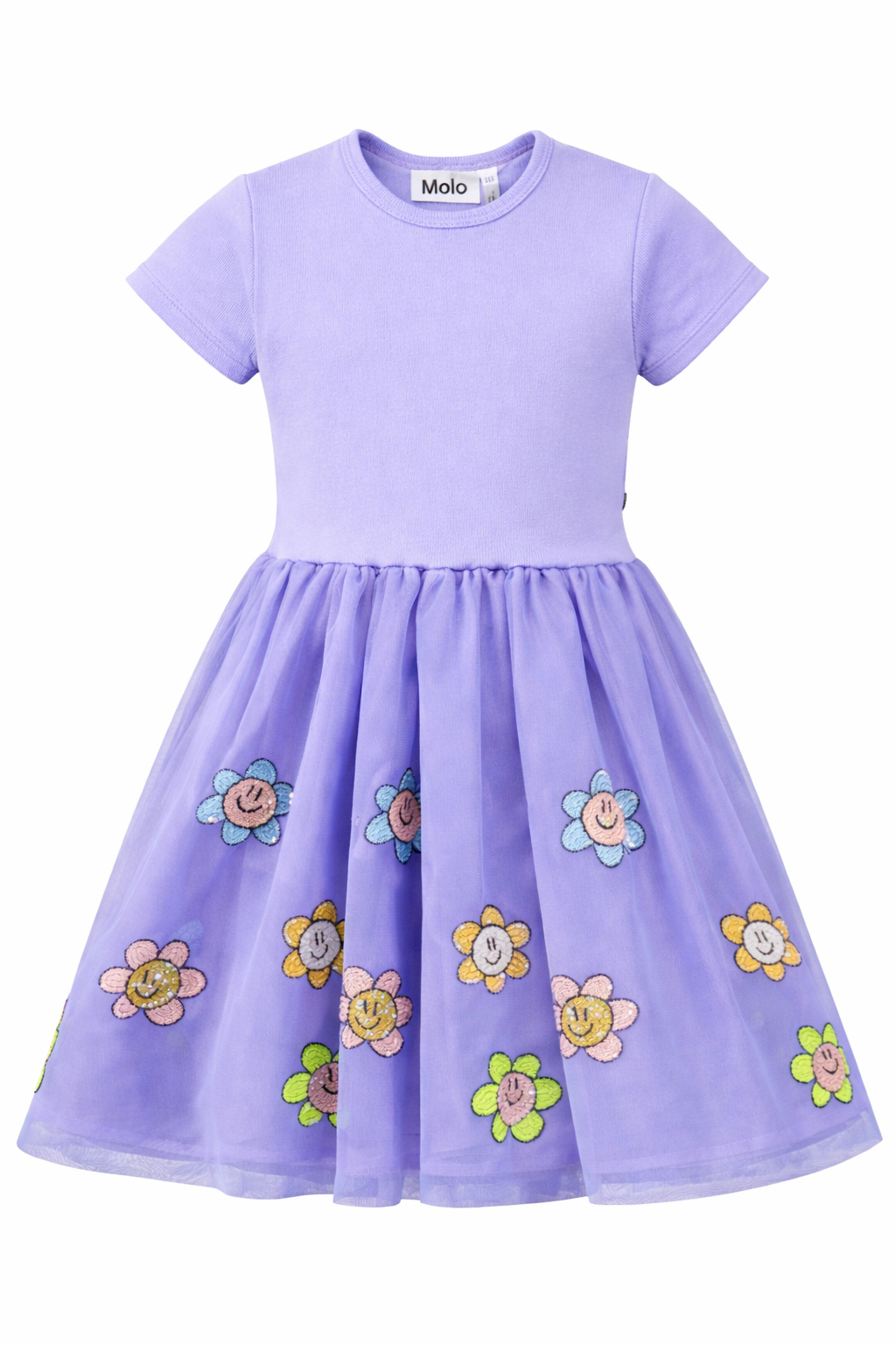 Abito Cyrusila per bambina Molo viola con stampa fiori 2S26E131 5622 MOLO KIDS