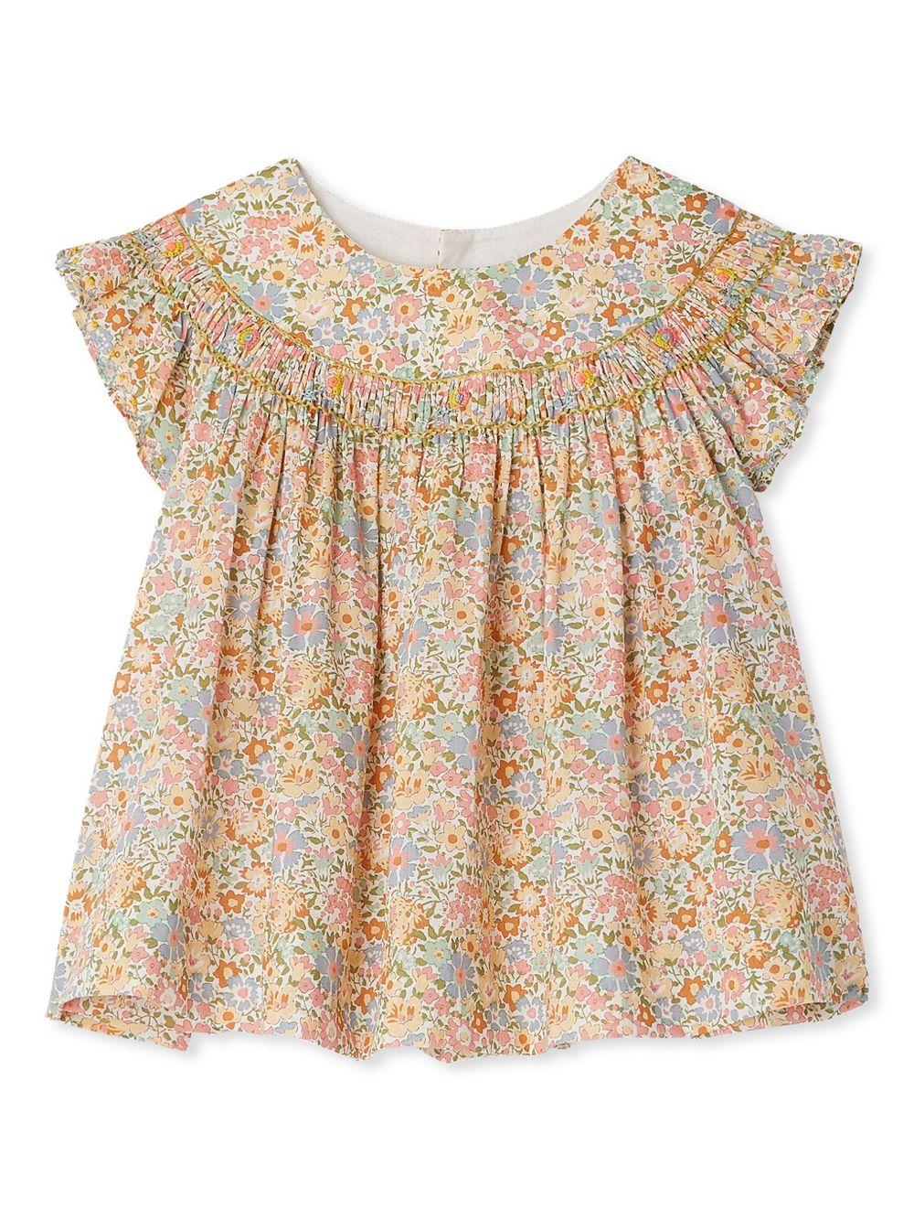 Blusa Eliotine per neonata Bonpoint multicolor con stampa fiori all-over S05XBLW00008 525C BONPOINT