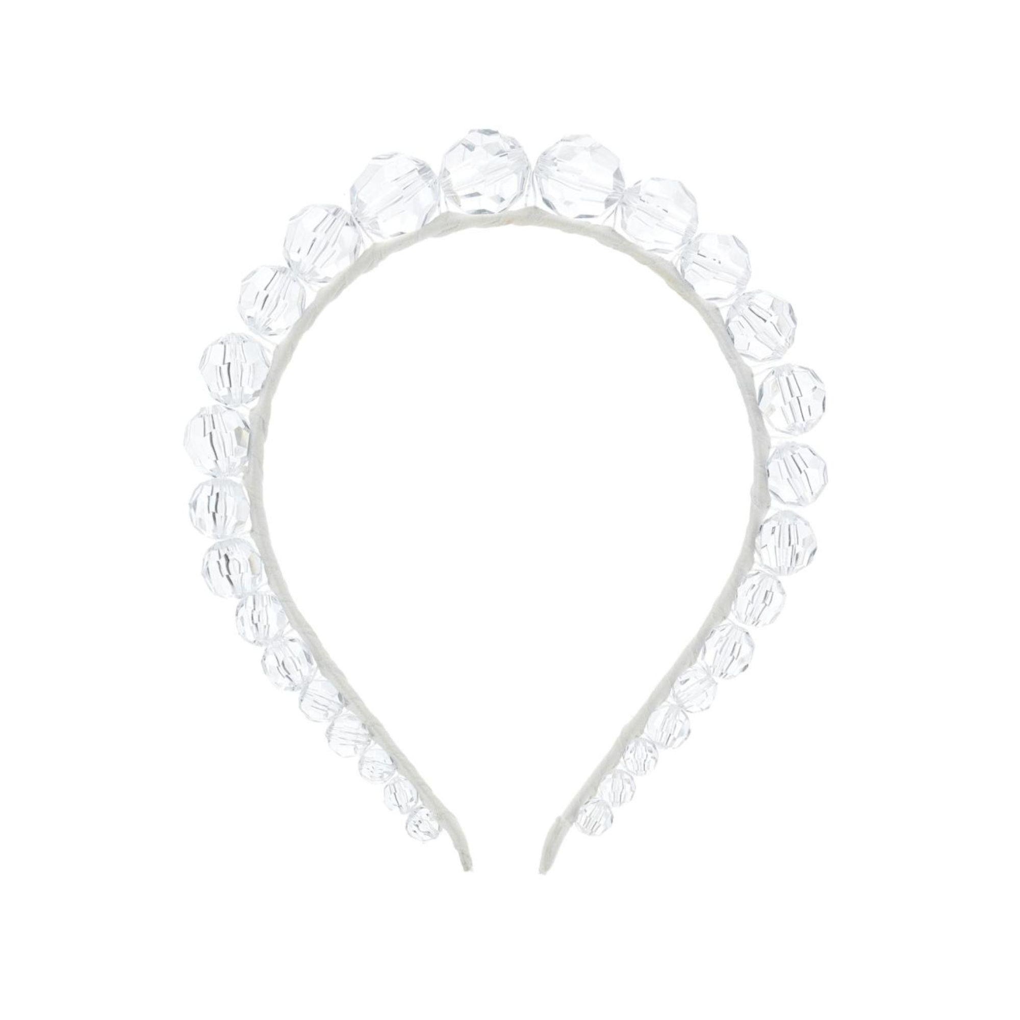 Cerchietto per bambina Monnalisa bianco con decorazione con perline 77G000 7741 0001 MONNALISA