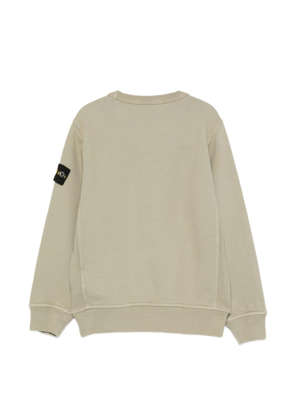 Felpa per bambino Stone Island Kids beige con distintivo Compass L2S166100001S0A20 V0068 STONE ISLAND KIDS