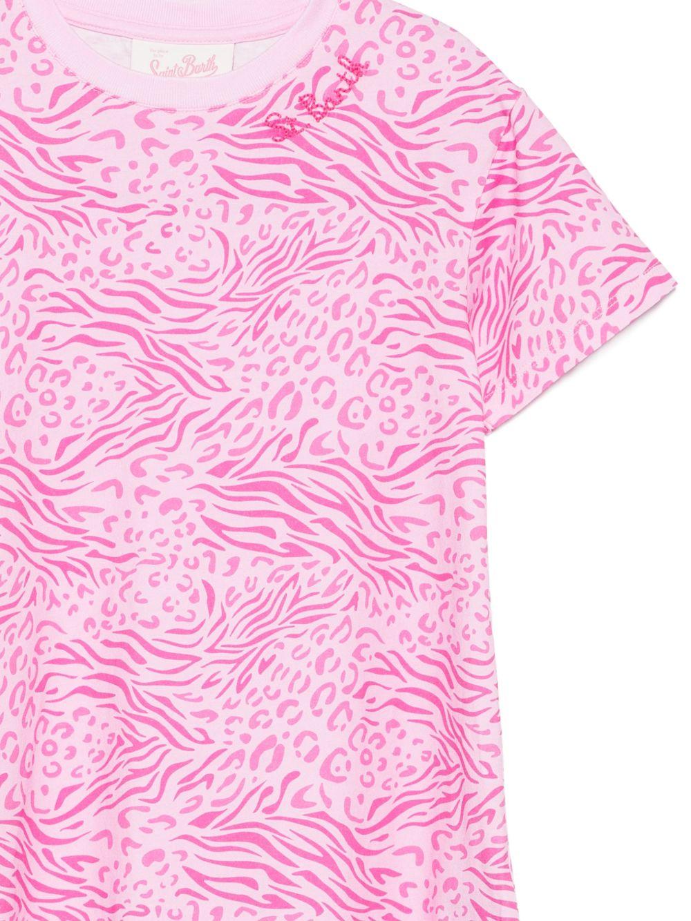 Abito per bambina MC2 Saint Barth Kids rosa con stampa animalier ABY0001 03848L MC2 ST. BARTH KIDS
