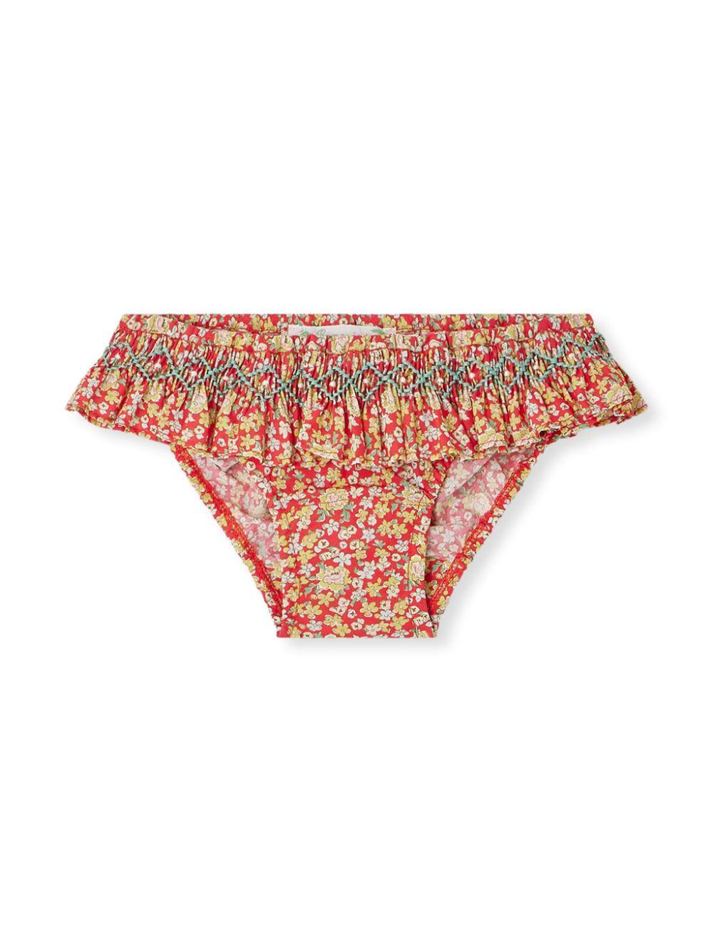 Slip bikini Sardinia per neonata Bonpoint rosso con inserto increspato C05XSSW00001 651A BONPOINT