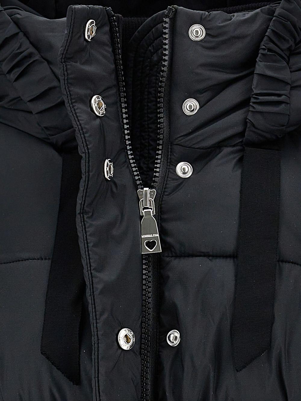 Piumino per bambina Monnalisa nero con cappuccio 17F102 6021 0050 MONNALISA