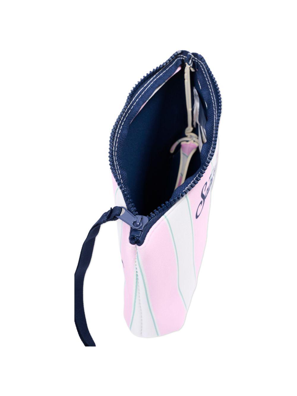 Pochette Aline MC2 Saint Barth bianca e rosa con designa righe ALIN001 00760L MC2 ST. BARTH KIDS