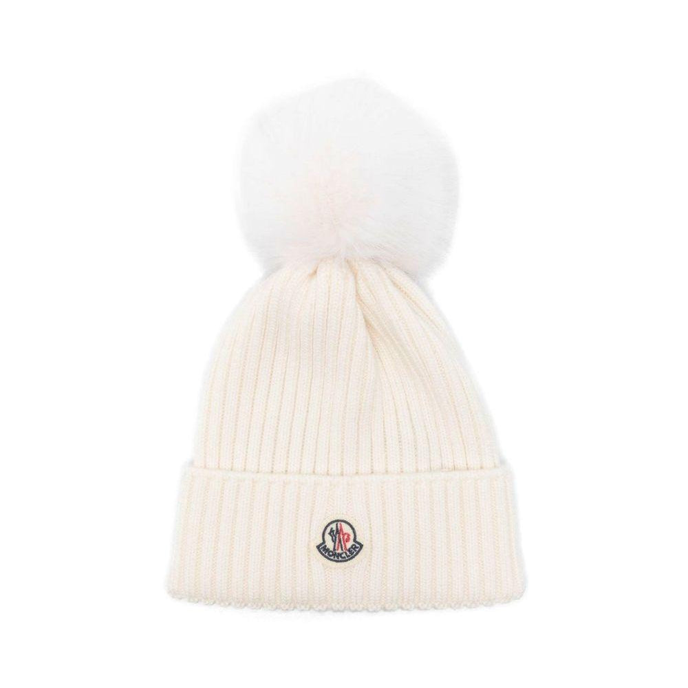 Berretto per bambina Moncler Enfant bianco con pompon L29543B00007M1131 030 MONCLER KIDS