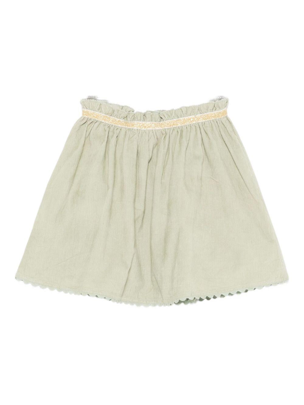 Gonna per bambina Louise Misha verde con dettagli arricciati GRI-W25-S0196 ALMOND LOUISE MISHA