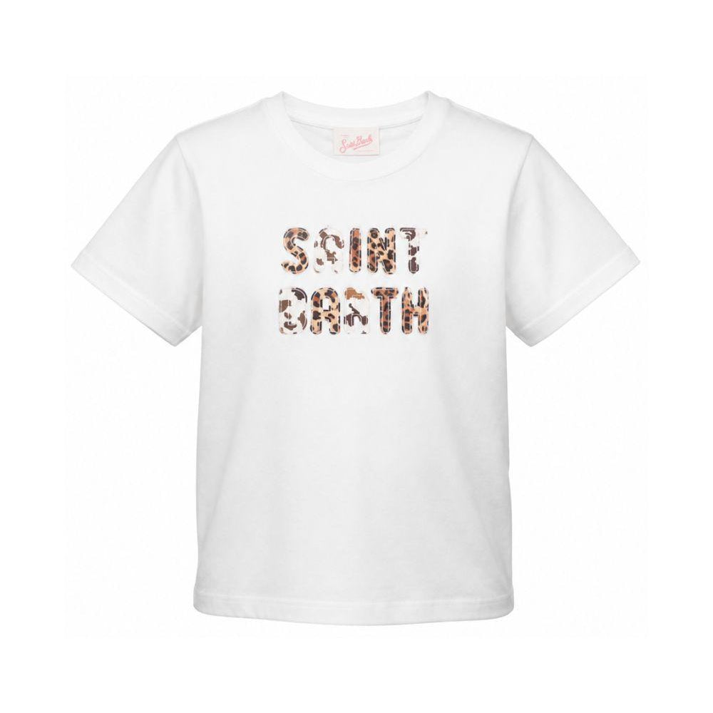 T-shirt da donna MC2 Saint Barth bianca con dettaglio logo animalier EMI0001 00298L MC2 ST. BARTH