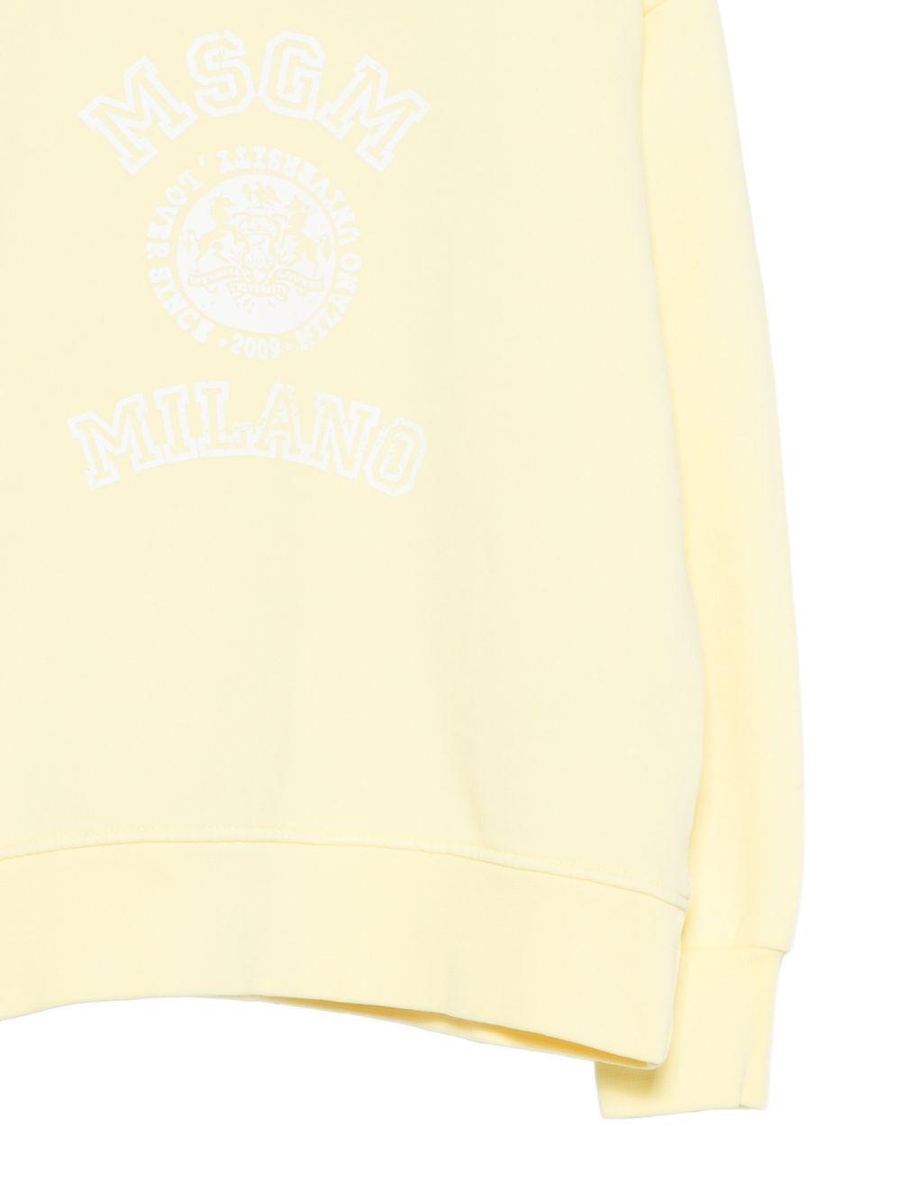 Felpa per bambina MSGM Kids giallo con stampa sul davanti S6MSJUSW053 MS075 MSGM KIDS