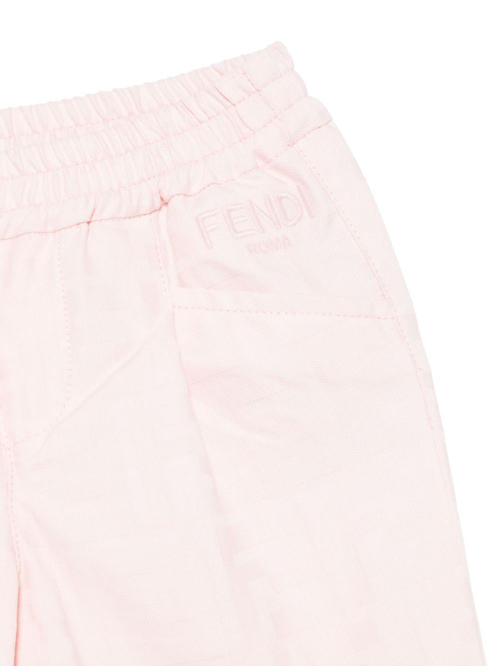Pantaloni per neonata Fendi Kids rosa con elastico in vita BFF168 AS64 F1QYC FENDI KIDS