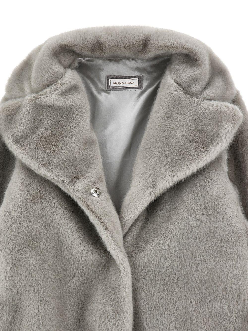 Cappotto per bambina Monnalisa Kids grigio con colletto 17H109 8034 0032 MONNALISA KIDS