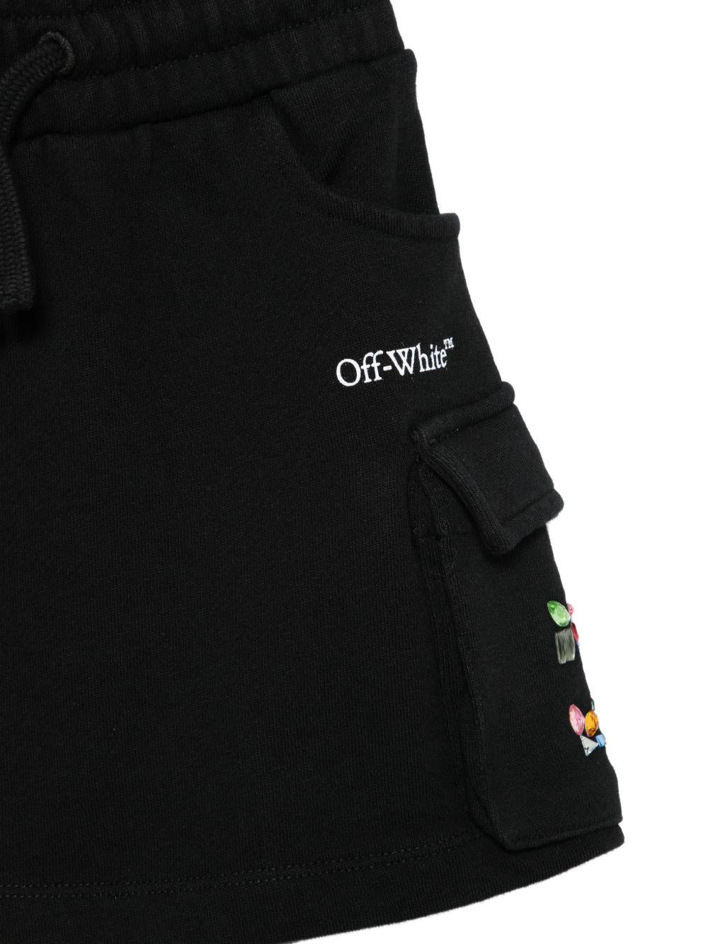 Gonna per bambina Off-White Kids nera con dettaglio logo 44GCK006S26F001 001 OFF WHITE KIDS