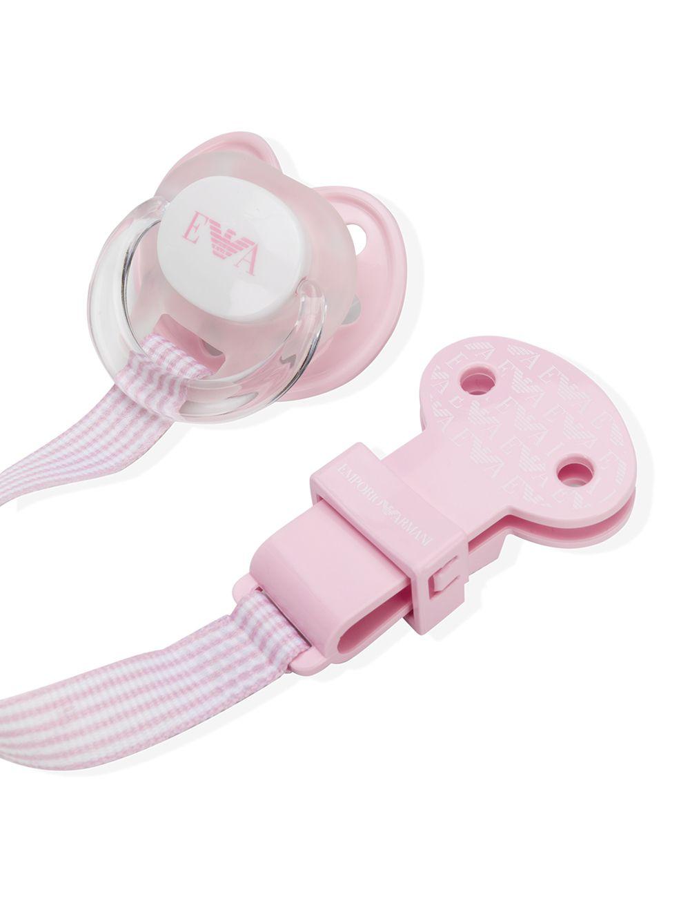 Ciuccio per neonata Emporio Armani Kids rosa con stampa 409174 CC919 00372 EMPORIO ARMANI KIDS
