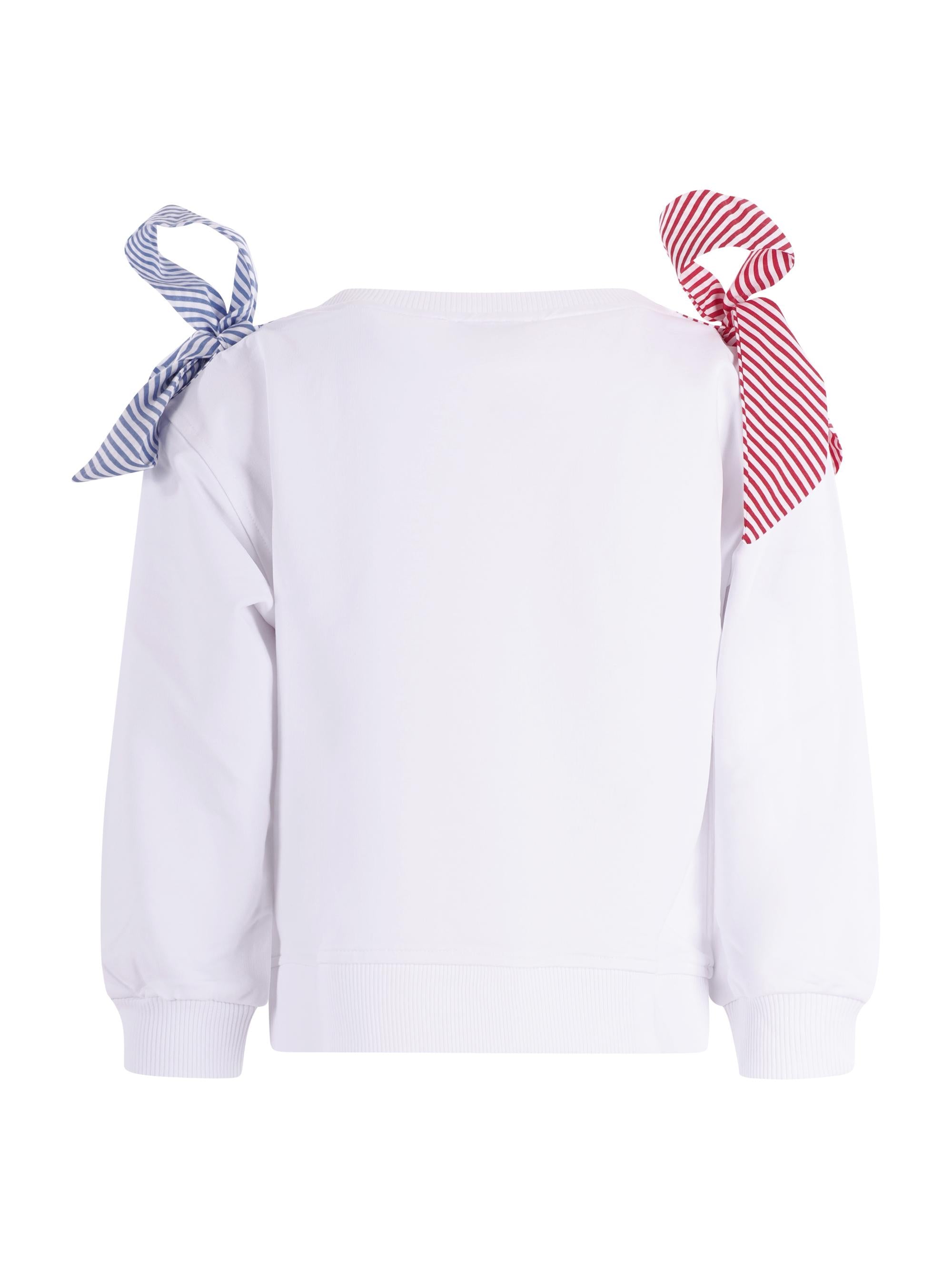 Felpa per bambina Monnalisa bianca con decorazione 19G607 7012 0099 MONNALISA