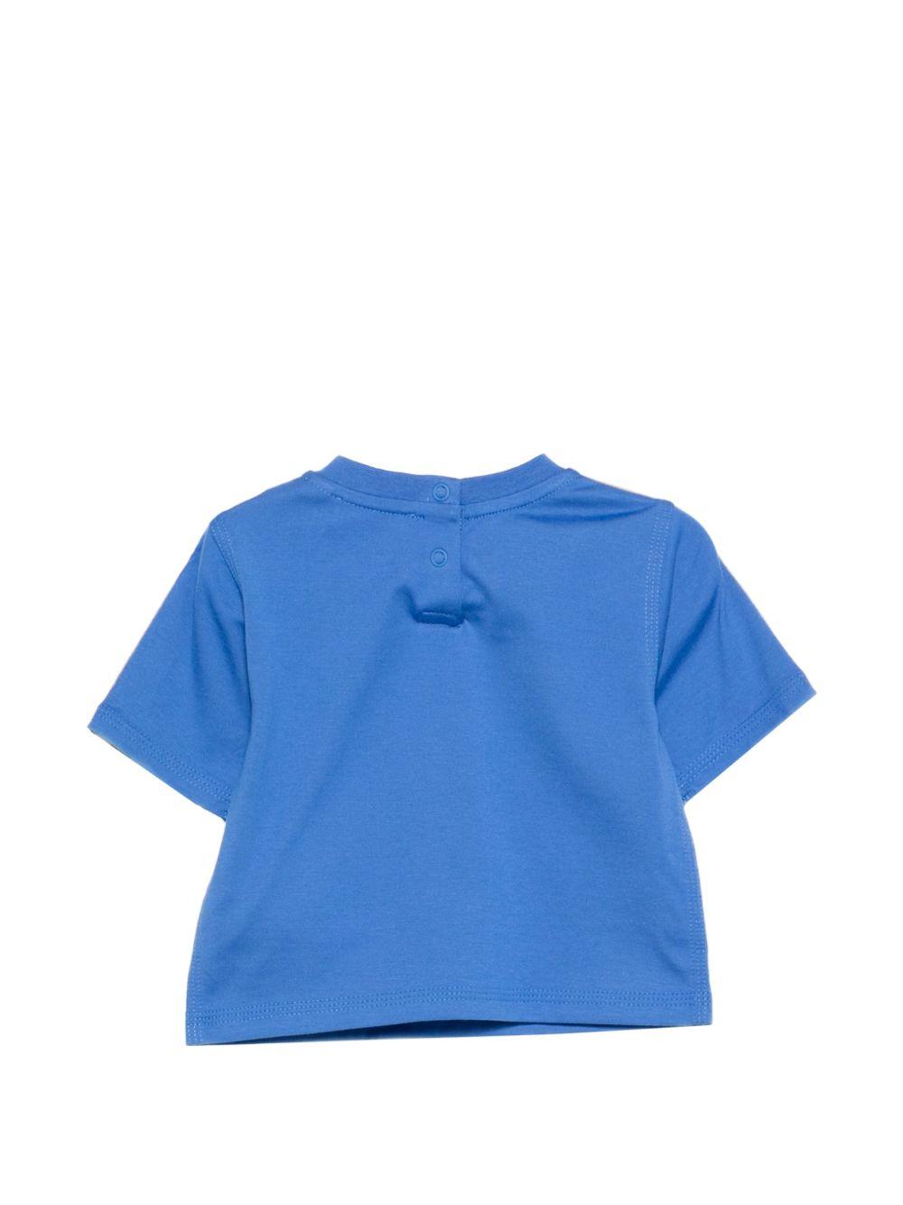 T-shirt per neonato Burberry Kids blu con inserti con motivo Vintage Check 8121287 C4145 BURBERRY KIDS