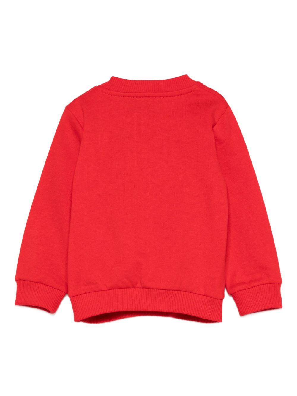 Felpa per neonati Moschino Kids rosso con logo Teddy Bear MQF060LCA40 50109 MOSCHINO KIDS