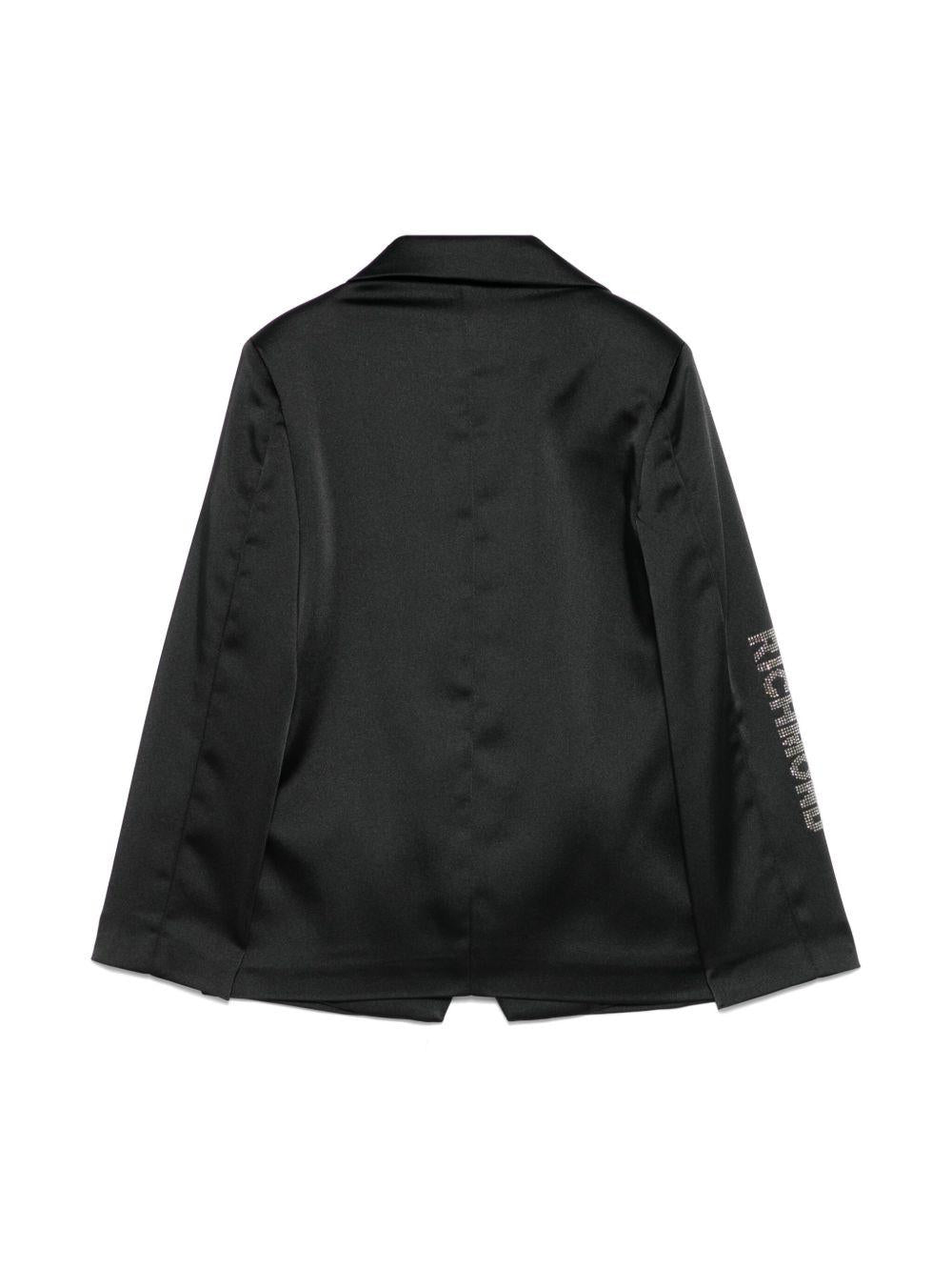 Blazer per bambina John Richmond Junior nero con logo di strass RGP25206GC BLACK JOHN RICHMOND KIDS
