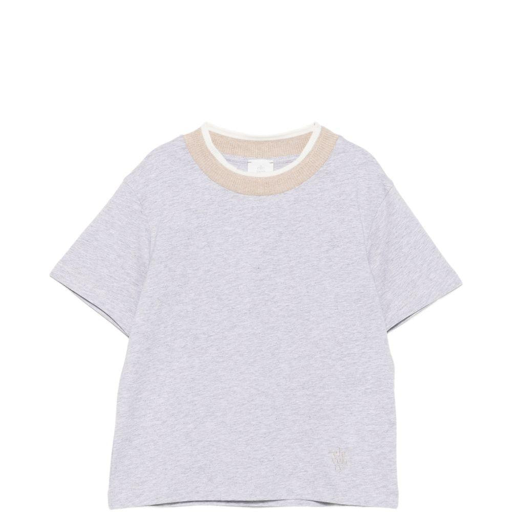 T-shirt per bambino Eleventy Kids grigia con girocollo a contrasto EZ8H11 Z3711 804 ELEVENTY KIDS