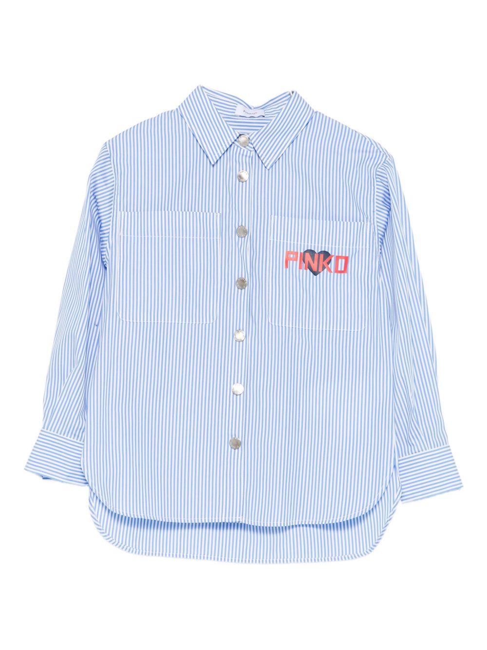 Camicia per bambina Pinko Kids azzurra con stampa con logo KFCA015CCR013 D053 PINKO KIDS