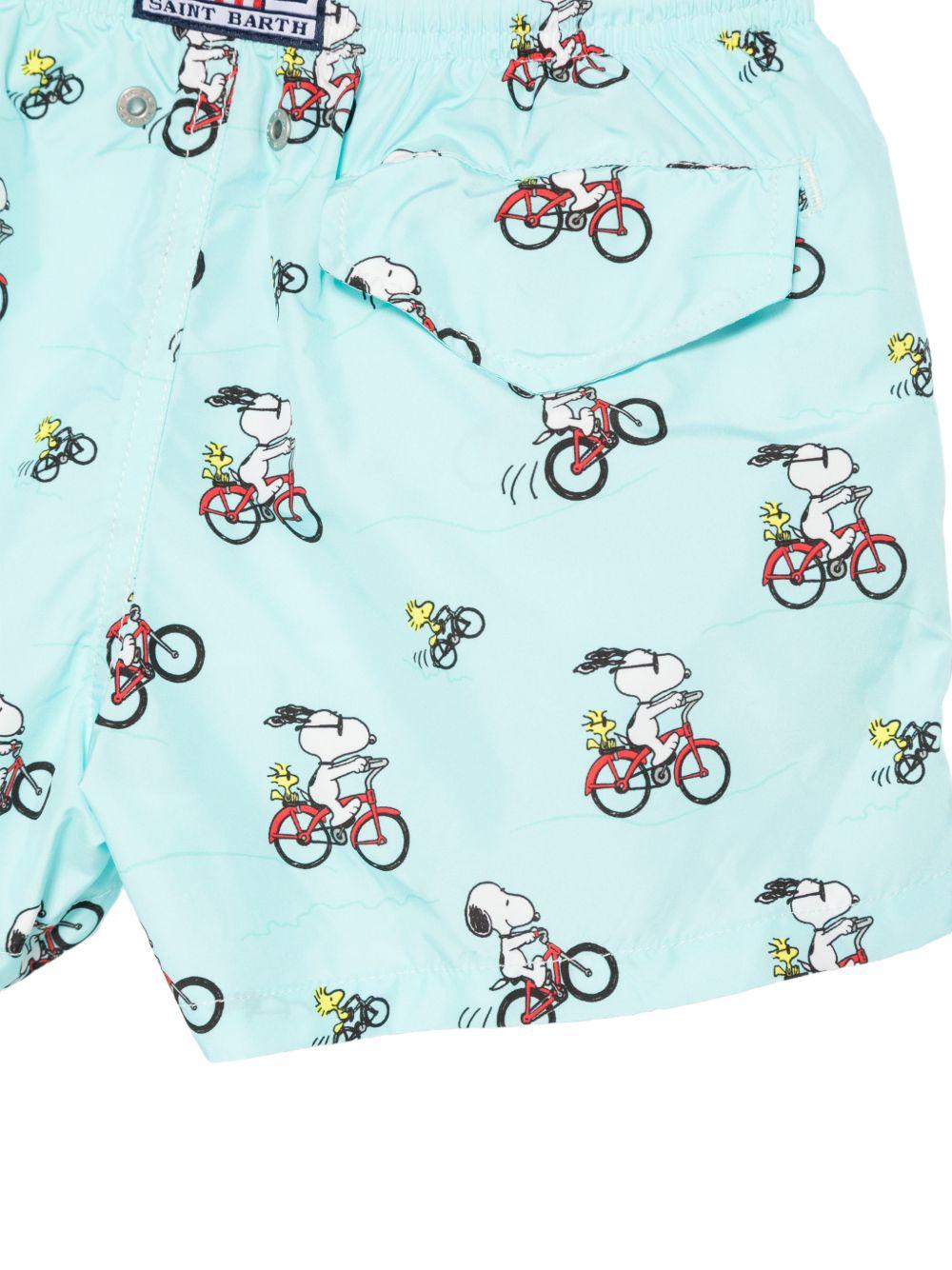 Costume per bambino MC2 Saint Barth Kids x Peanuts azzurro con stampa Snoopy all-over JEA0004 02649L MC2 ST. BARTH KIDS