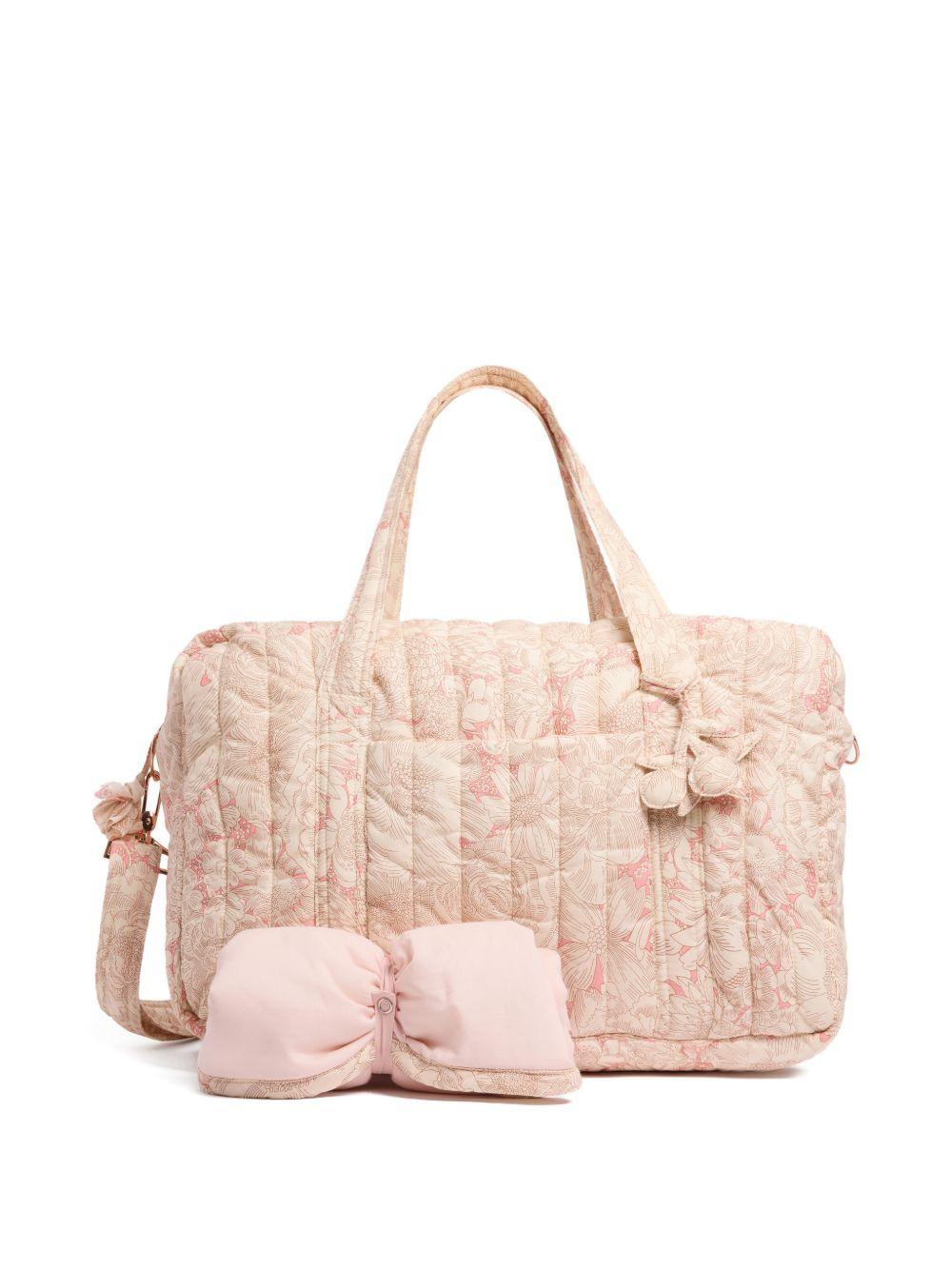Borsa fasciatoio per neonati Bonpoint rosa chiaro con stampa a fiori S06NBAW00001 522 BONPOINT