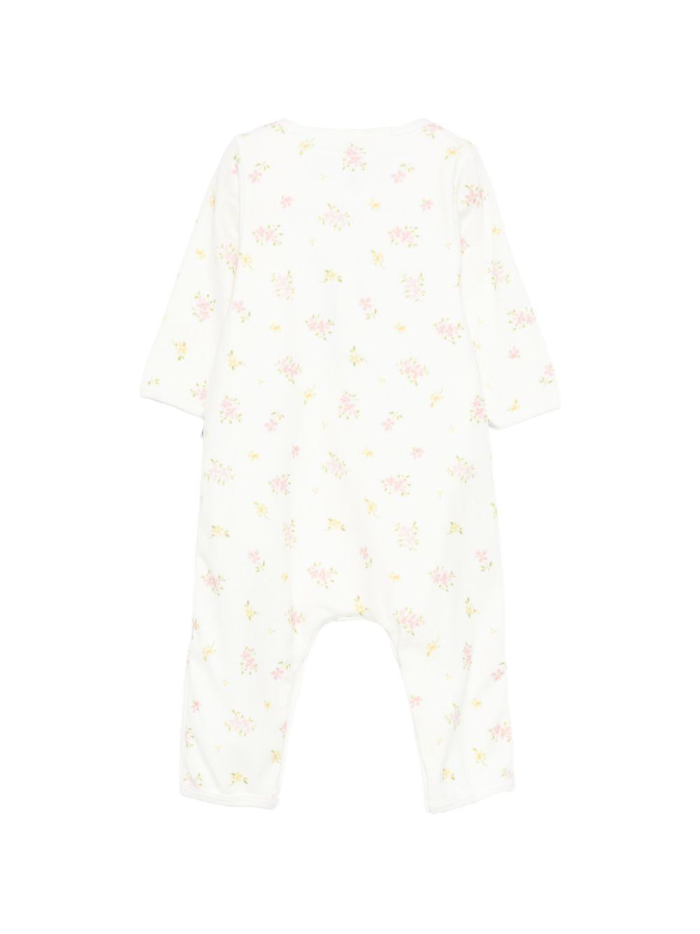 Tutina per neonati Petit Bateau bianca con stampa floreale A0FGZ 02 PETIT BATEAU KIDS