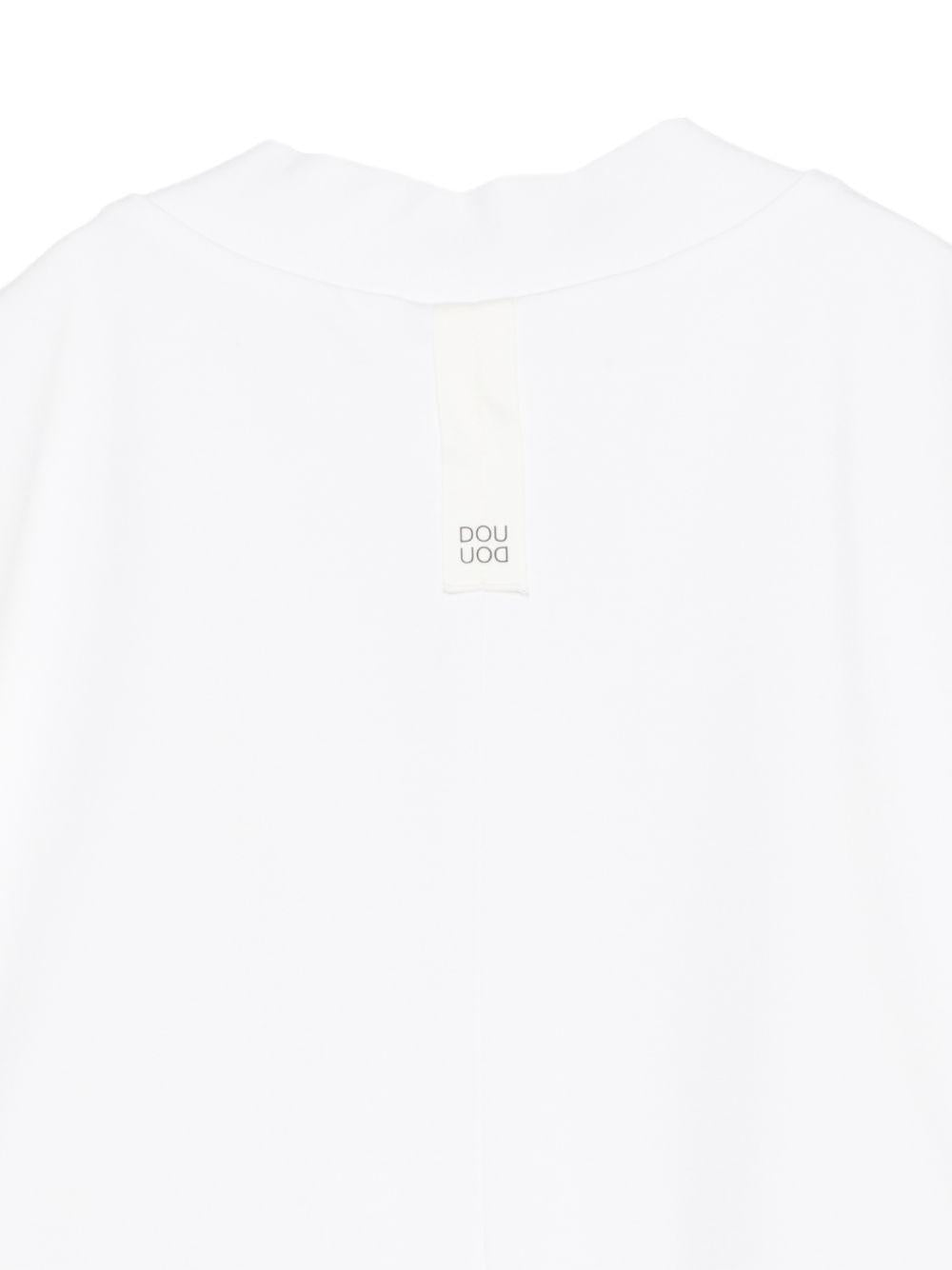 Felpa per bambina Douuod Kids bianca con scollo a V DY4A12 J0371 100 DOUUOD
