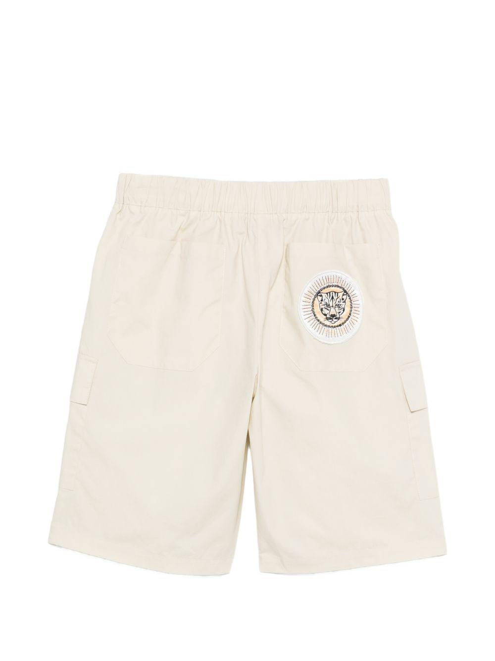 Shorts per bambino Just Cavalli Kids beige con tasche cargo e cintura JBP26137BE BEIGE D.W. ROBERTO CAVALLI KIDS