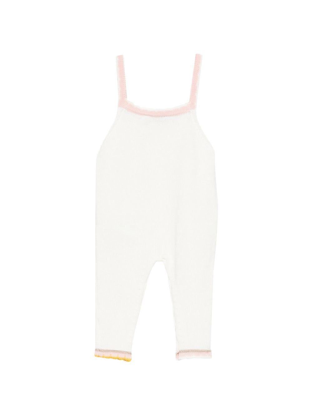 Salopette per neonata Gensami bianca con applicazione farfalle OVERLONG-BUTTERFLY-CO OFF WHITE/PINK GENSAMI KIDS