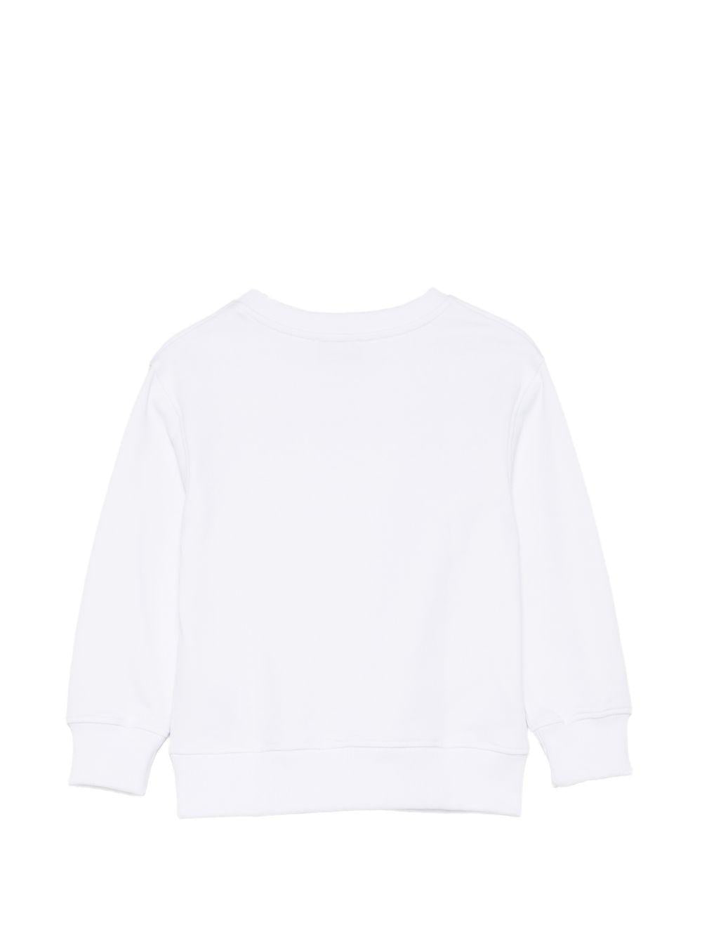 Felpa per bambino Moschino Kids bianca con taschino sul petto HUF09PLCA86 10101 MOSCHINO KIDS