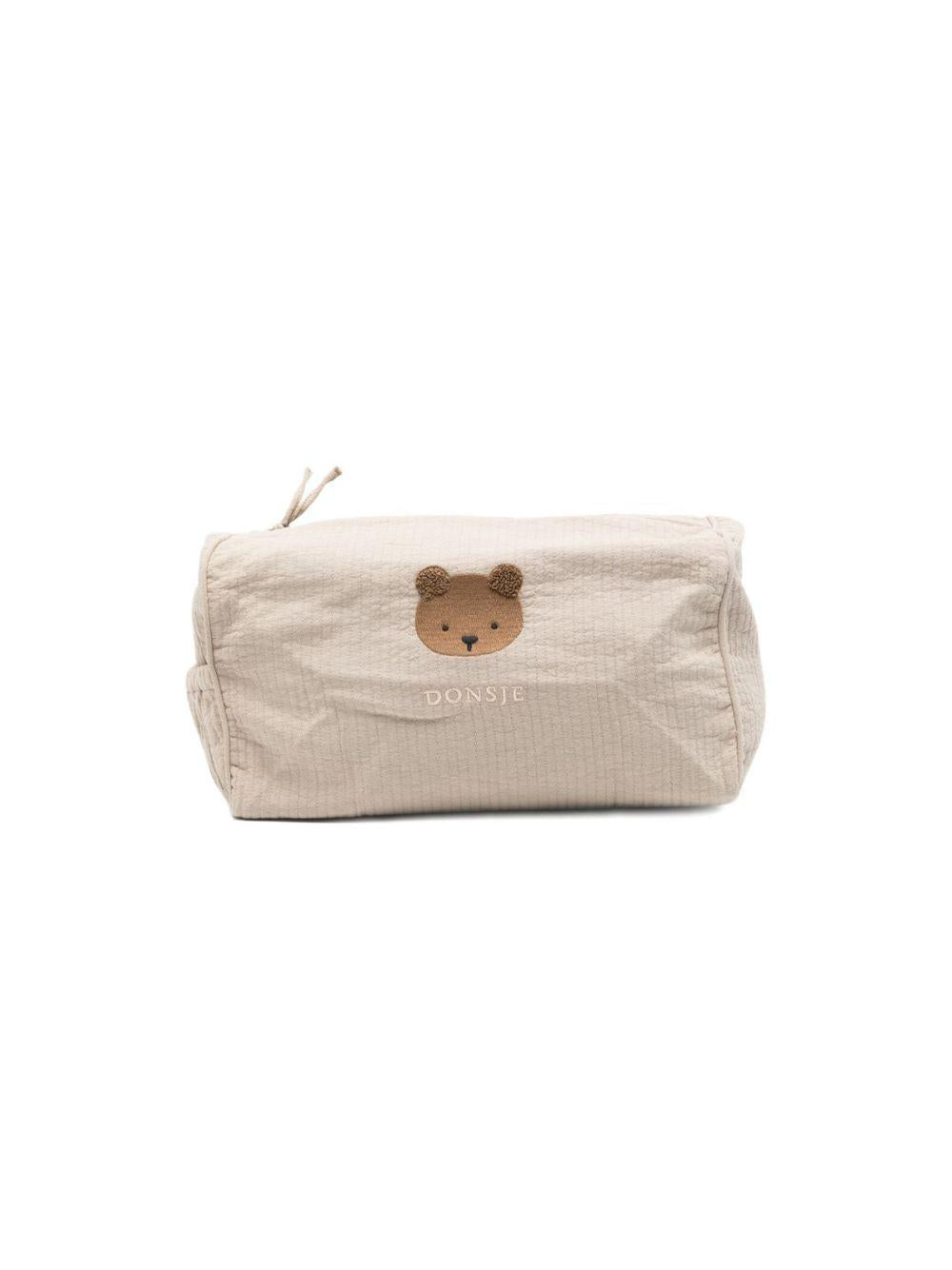 Borsa da toilette per neonati Donsje beige con ricamo orsetto 7100202 00017 DONSJE