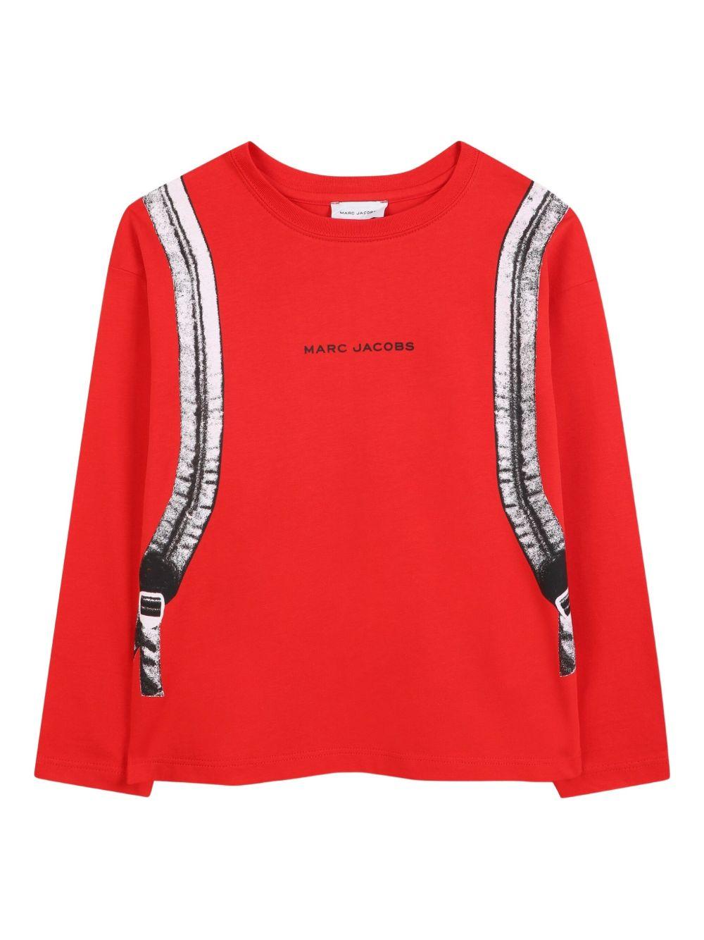 T-shirt per bambino The Marc Jacobs Kids rosso con stampa grafica sul retro W60639 97E THE MARC JACOBS KIDS