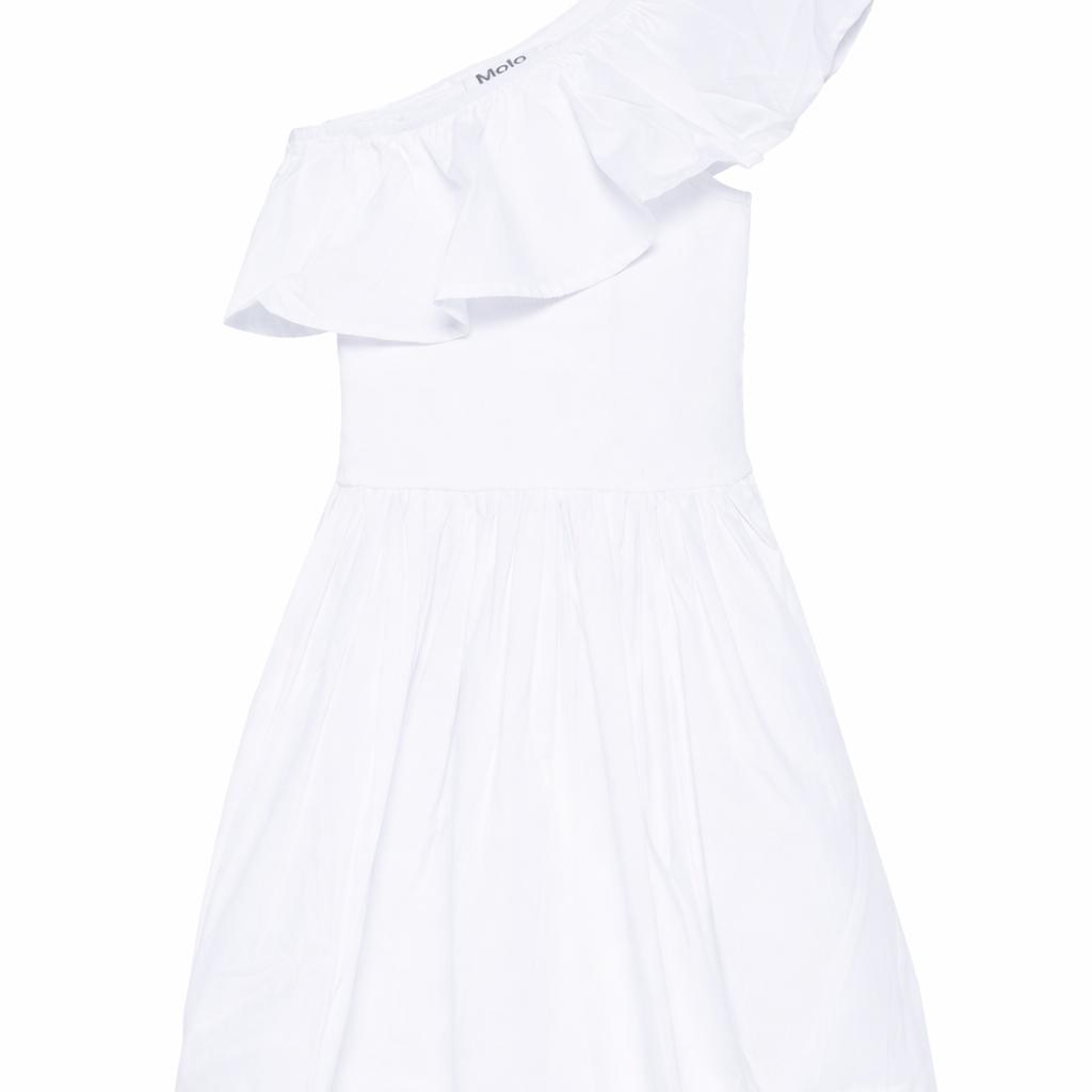 Abito monospalla per bambina Molo bianco a trapezio 2S26E104 5636 MOLO