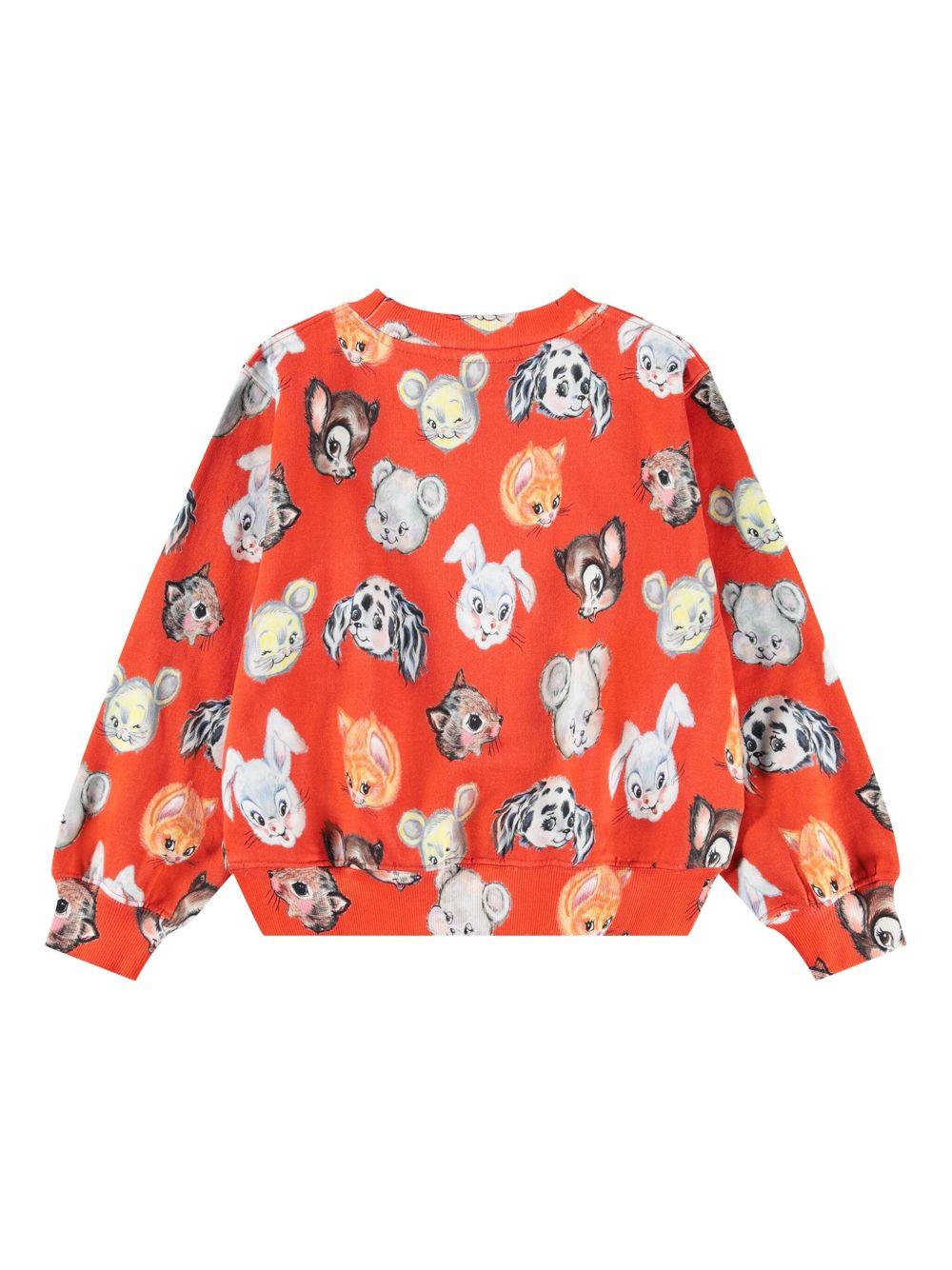 Felpa per bambini Molo Marge rosso con stampa grafica all-over 2W25J202 8201 MOLO