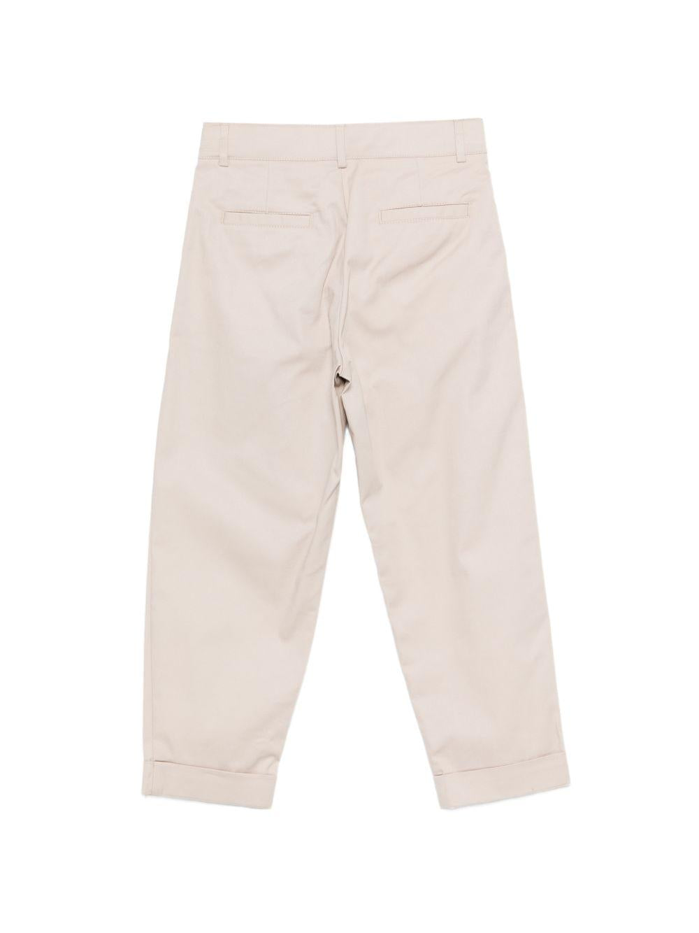 Pantaloni per bambino Balmain Kids beige con pieghe anteriori BY6R20 G0197 107 BALMAIN KIDS