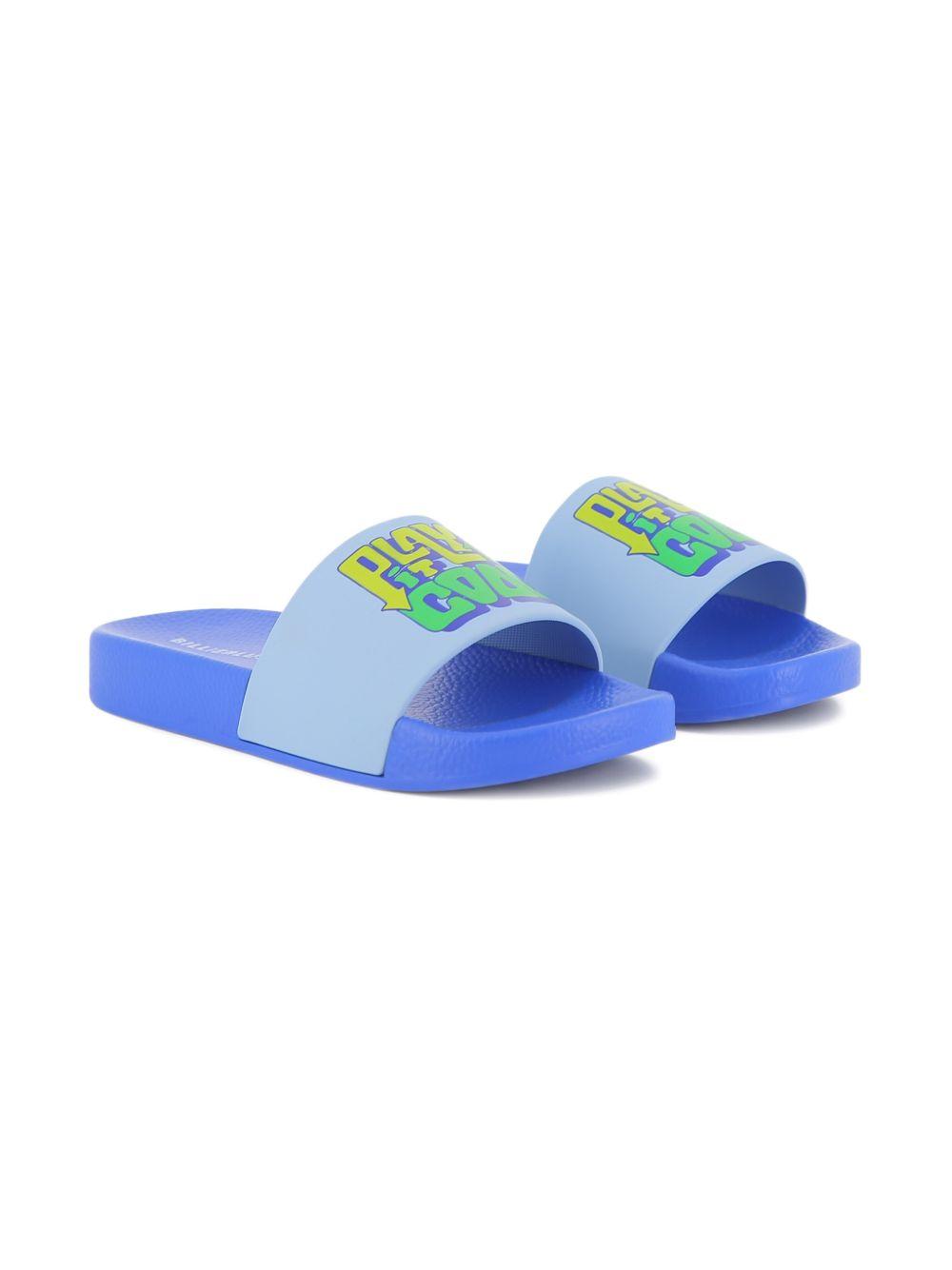 Sandali slides per bambino Billieblush blu con stampa grafica U22094 813 BILLIEBLUSH KIDS