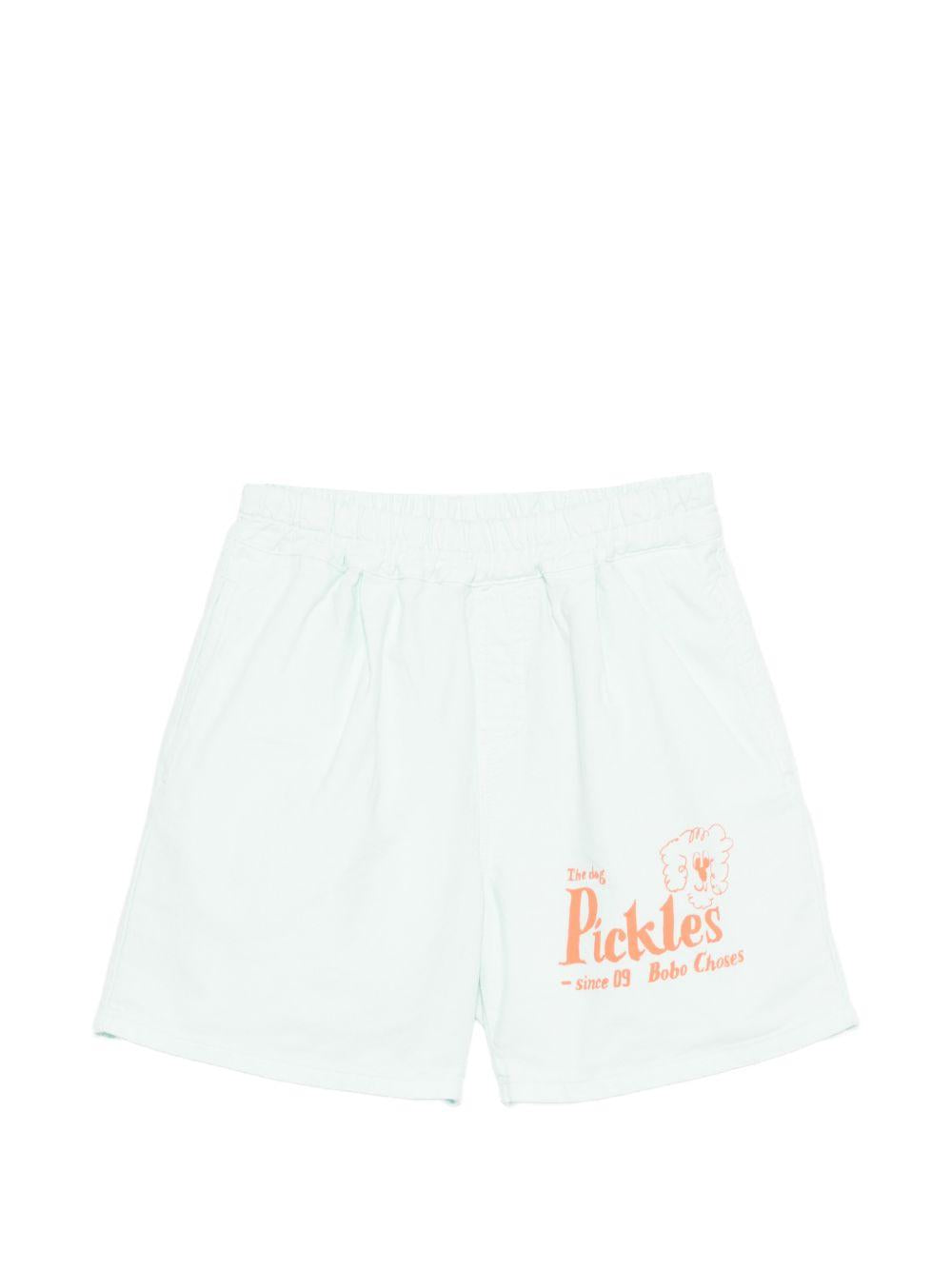 Shorts per bambino Bobo Choses azzurri con stampa "Mr. Pickles the Dog" sul davanti B126AC069 451 BOBO CHOSES KIDS