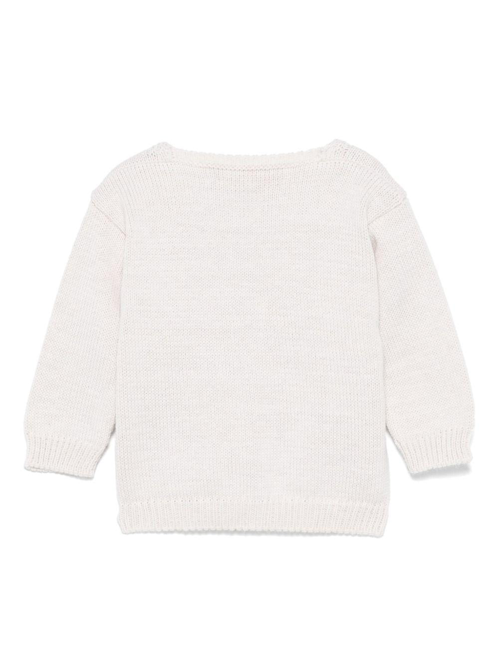 Cardigan per neonata La Stupenderia beige in cotone con tasca applicata sul petto SCCR71825 R49 LA STUPENDERIA KIDS