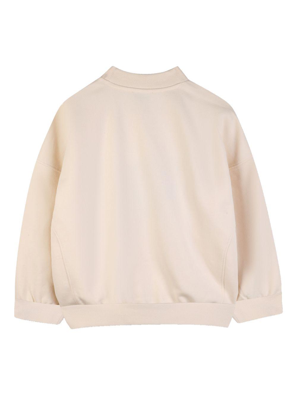 Felpa per bambino Kenzo Kids beige con dettaglio logo sul davanti K61798 208 KENZO KIDS