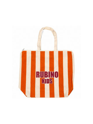 Borsa City grande personalizzata Rubino Kids arancione con design a righe