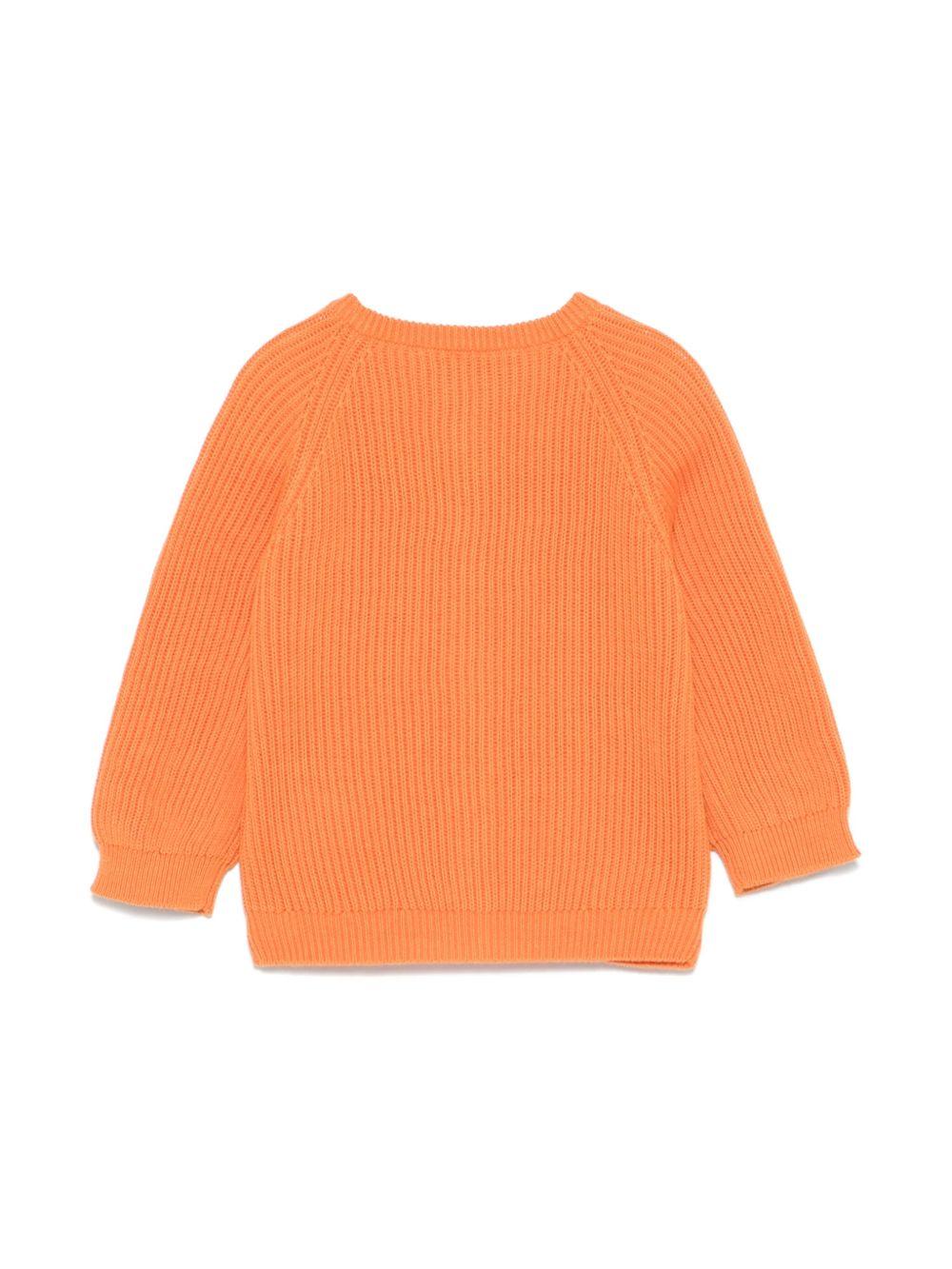 Cardigan Giusto per neonato Bonpoint arancione con girocollo S05OCAK00001 065B BONPOINT
