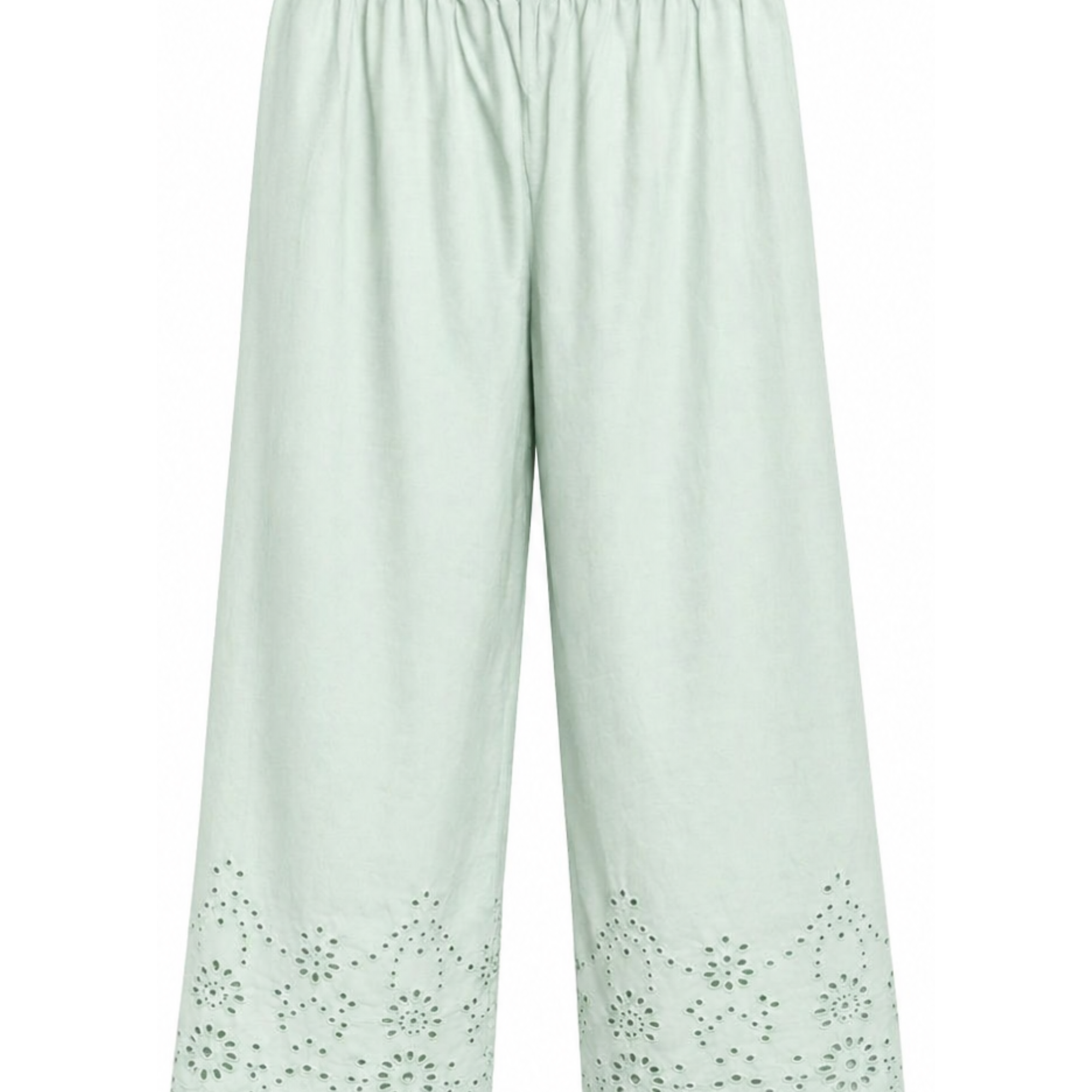 Pantaloni Inez in sangallo MC2 Saint Barth verde con fondo smerlato IEN0002 00474L MC2 ST. BARTH