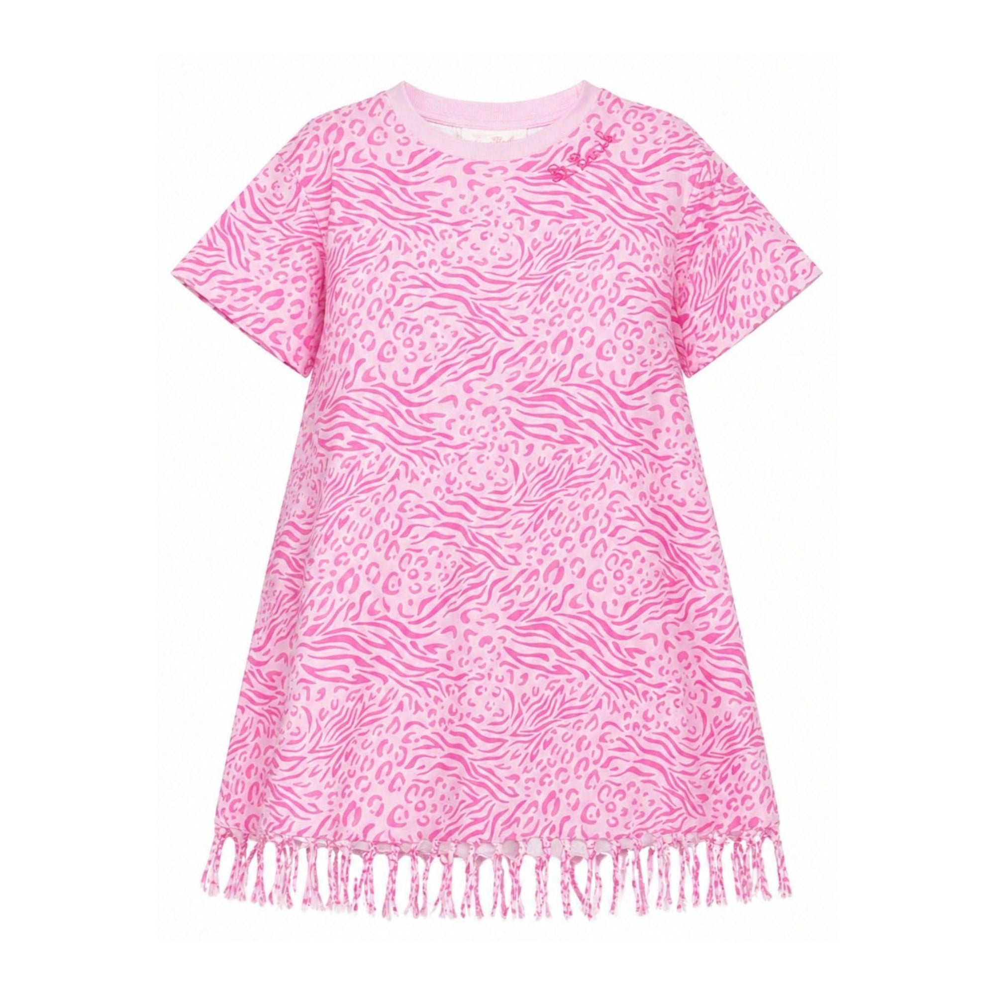 Abito per bambina MC2 Saint Barth Kids rosa con stampa animalier ABY0001 03848L MC2 ST. BARTH KIDS