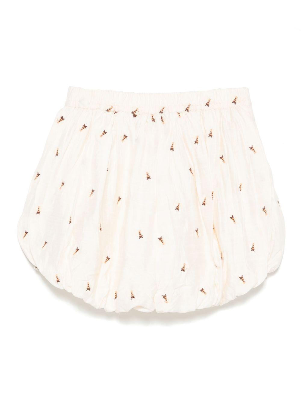Shorts per bambina Donsje Wiepp beige con dettaglio con ricamo ad ape 4098501 00003 DONSJE