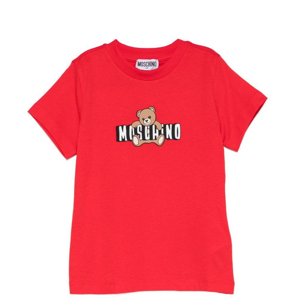 T-shirt per bambini Moschino Kids rossa con stampa grafica HZM058LAA03 50109 MOSCHINO KIDS