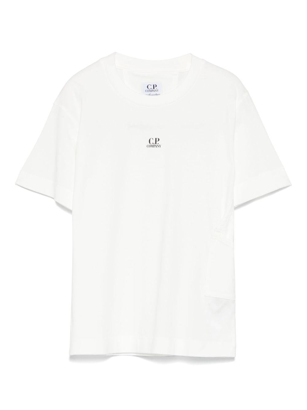 T-shirt con logo per bambino C.P. Company Kids bianco con orlo dritto CUM00ILAA17 10135 C.P.COMPANY KIDS