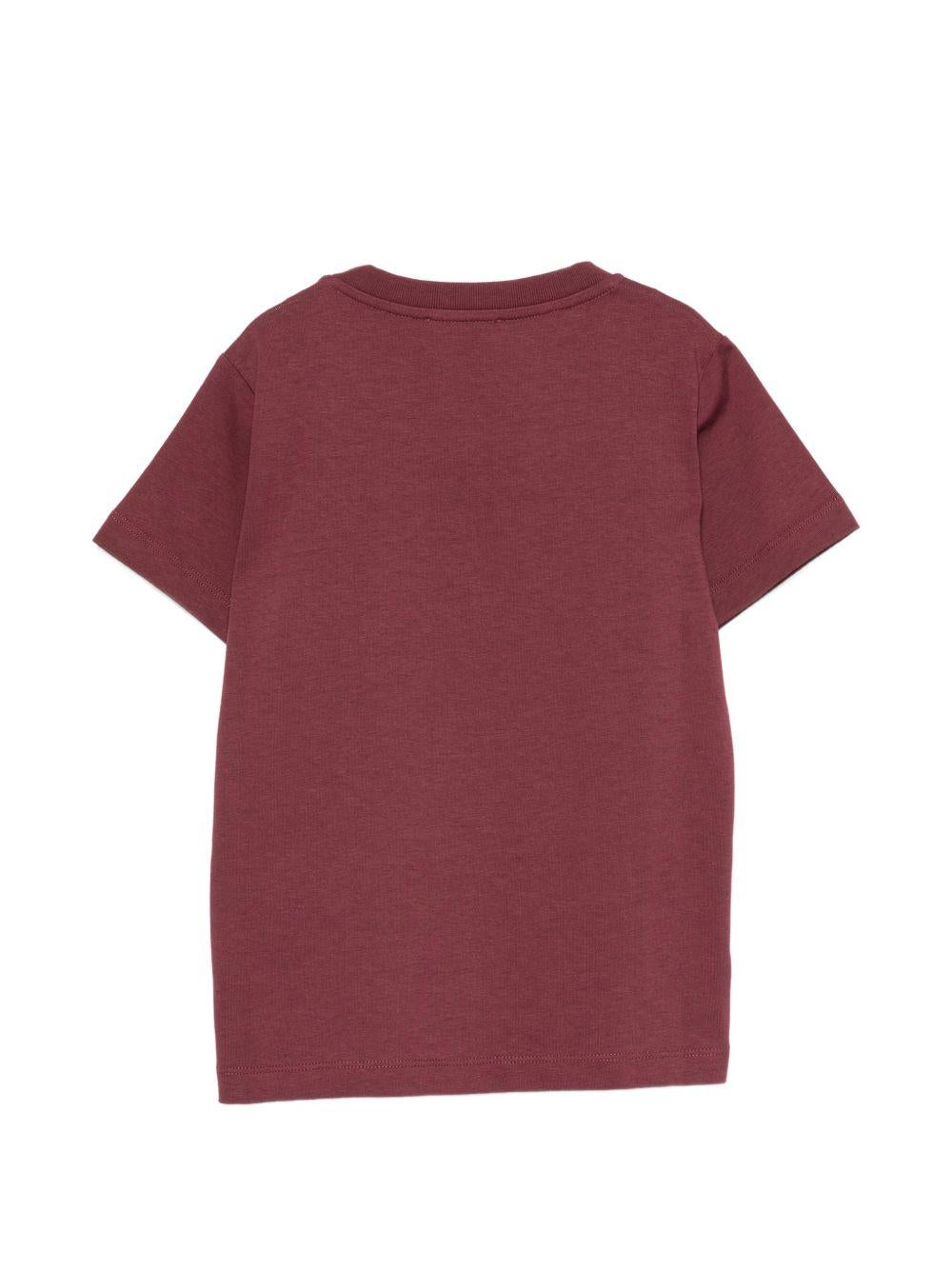 T-shirt per bambini Missoni Kids bordeaux con scritta logo multicolore MZ8H31 Z3672 530 MISSONI KIDS